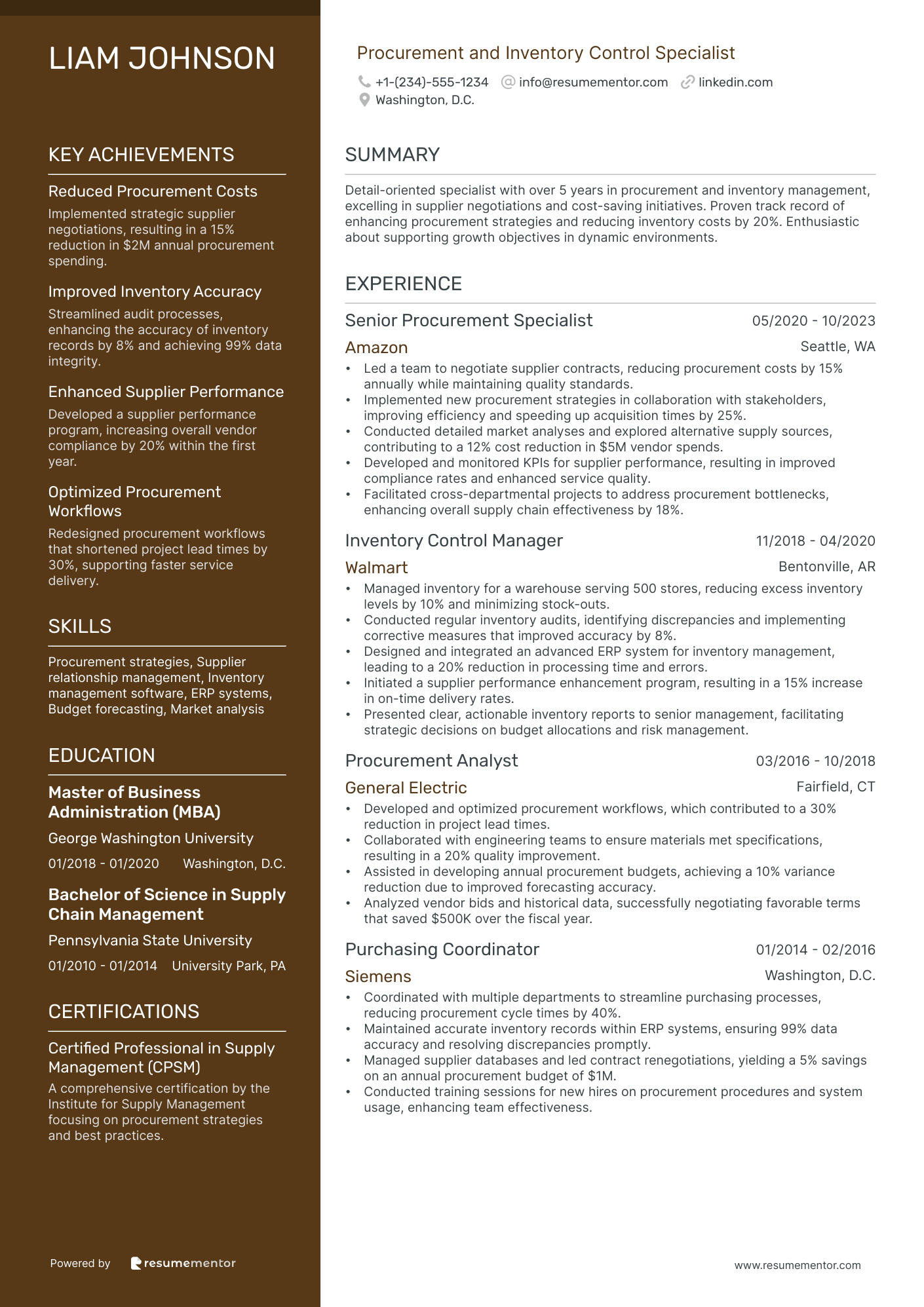 Procurement and Inventory Control Specialist
