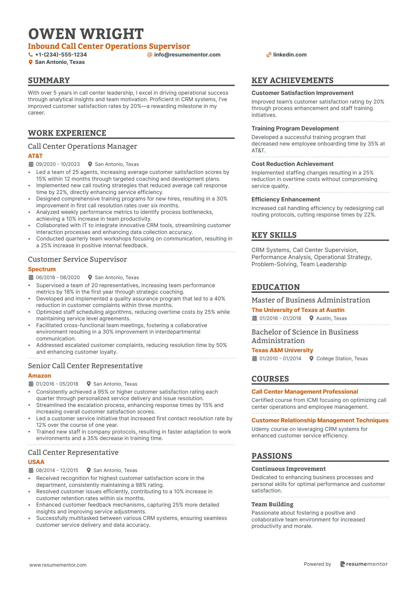 Inbound Call Center Operations Supervisor