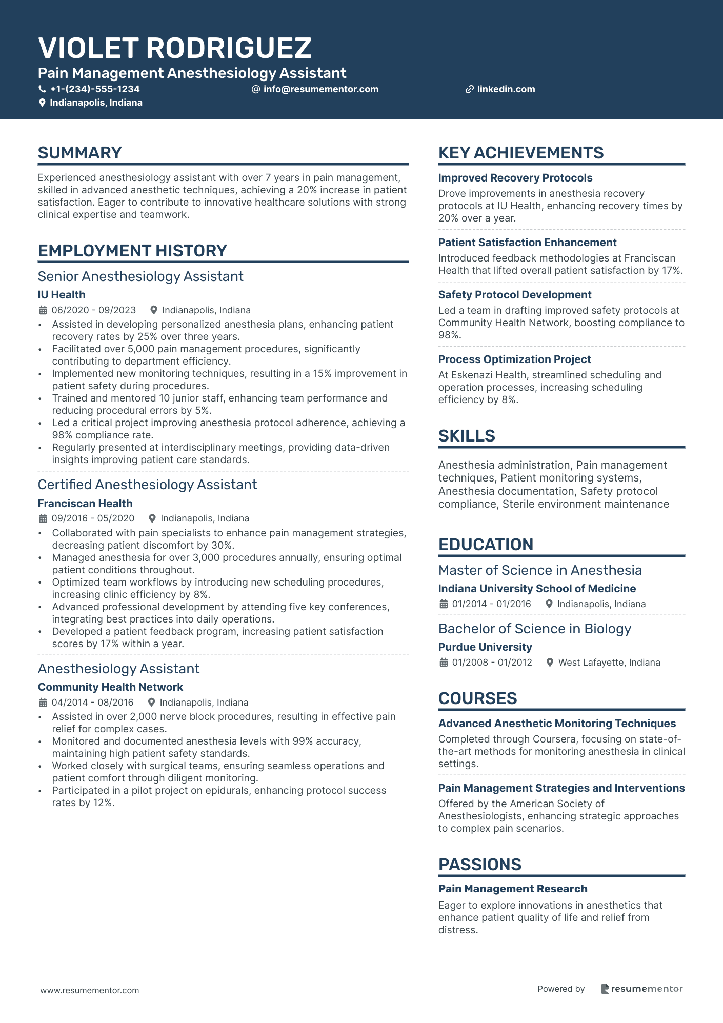 Pain Management Anesthesiology Assistant