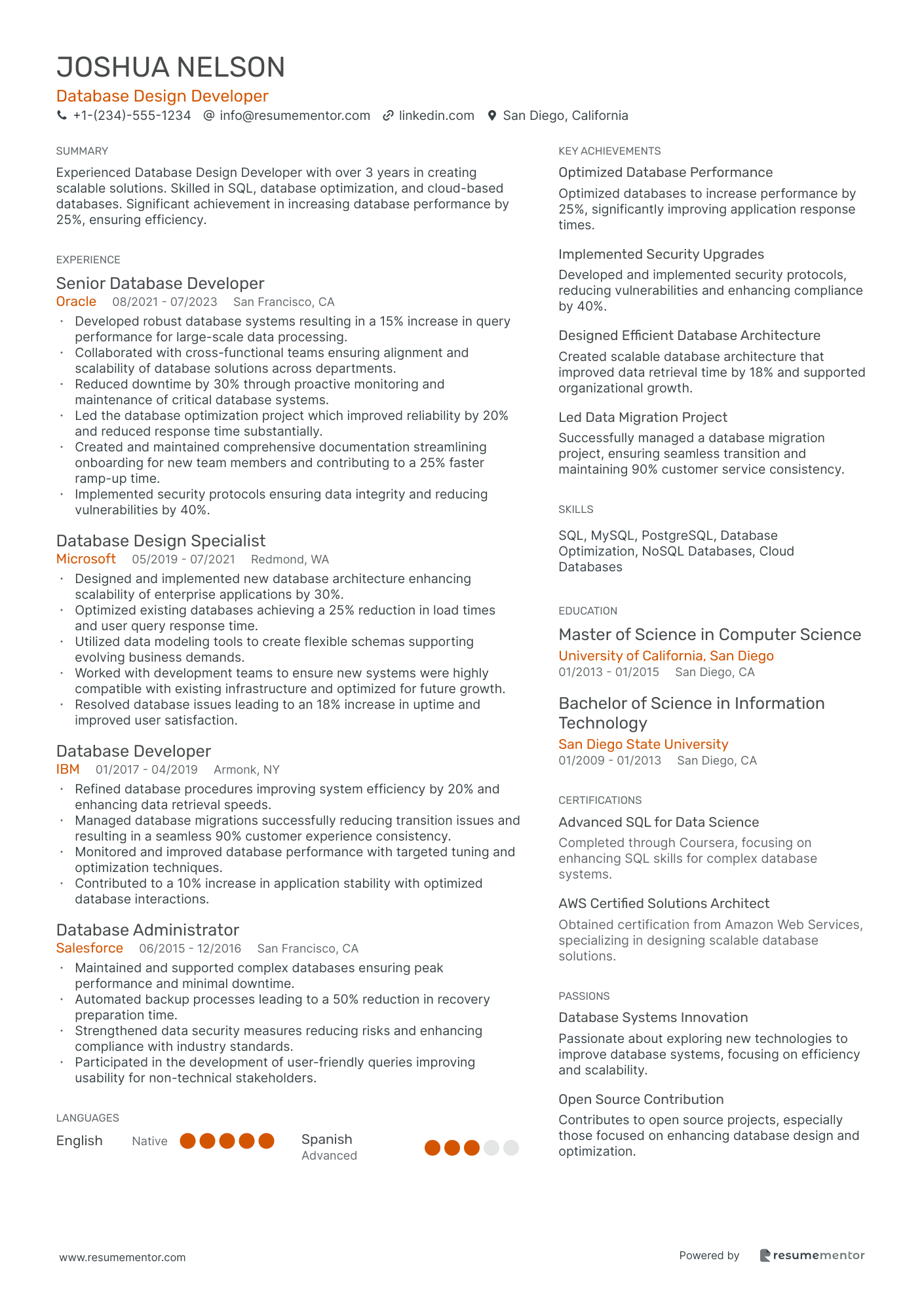 Database Design Developer