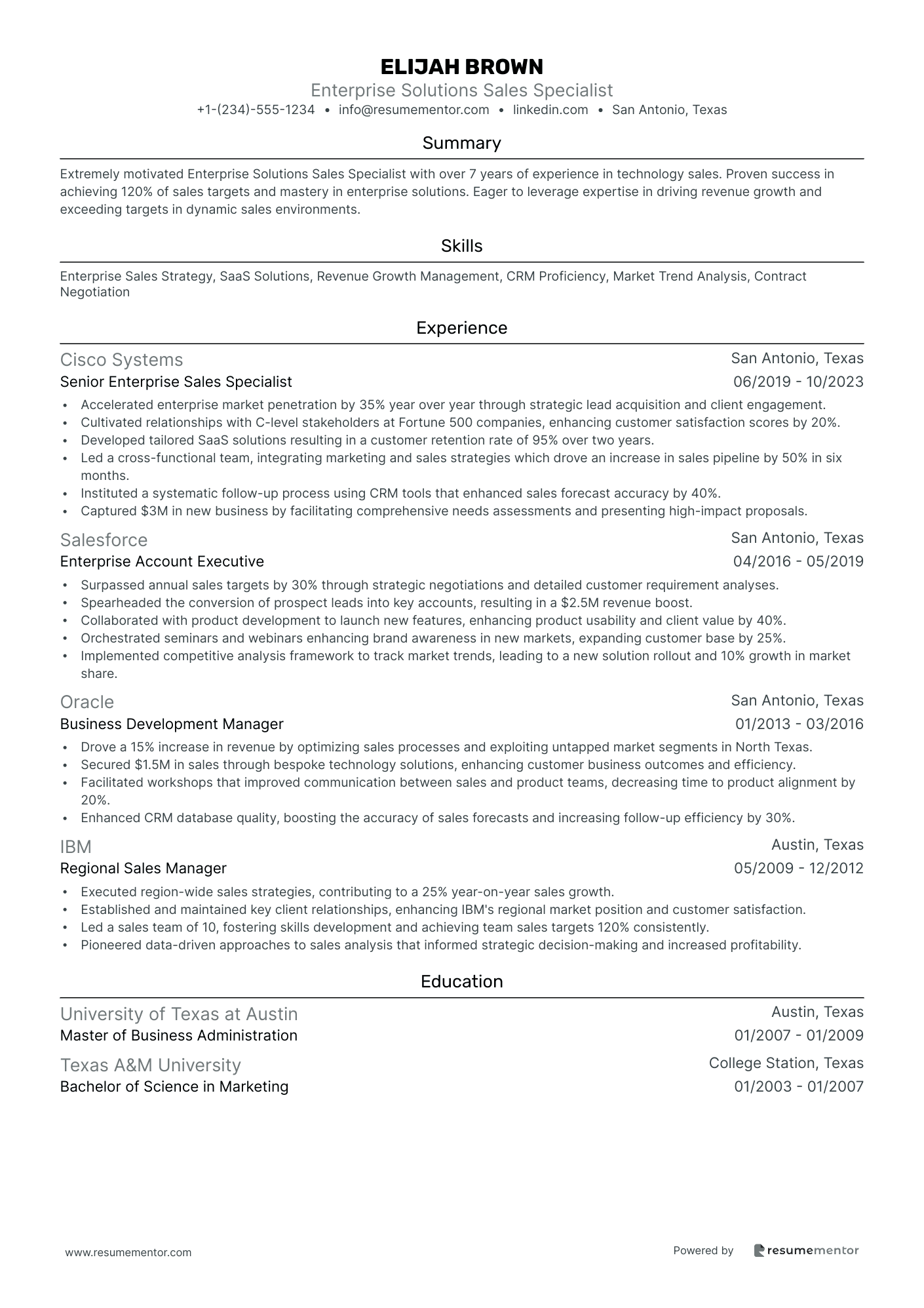 Enterprise Solutions Sales Specialist
