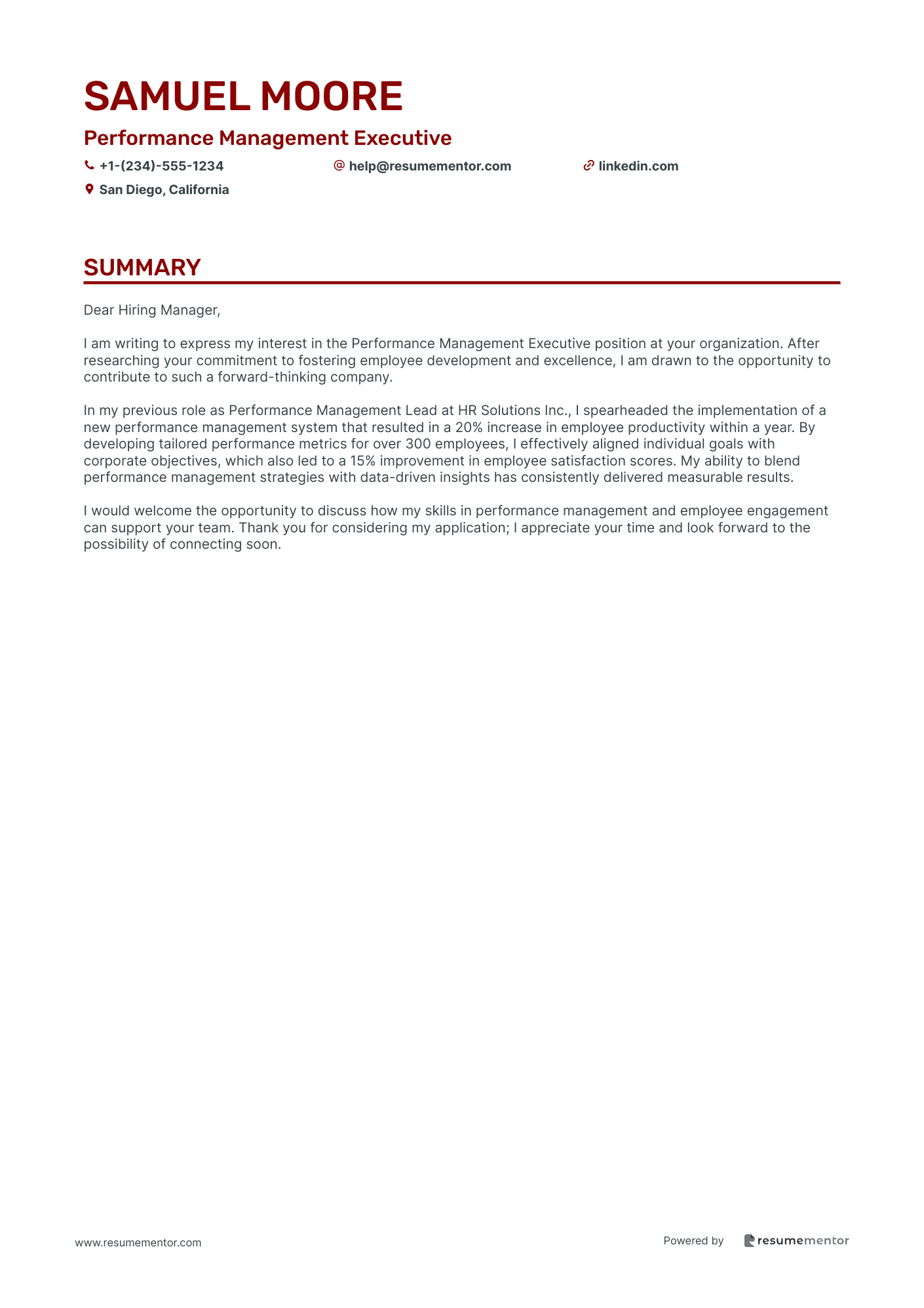 Performance Management Executive