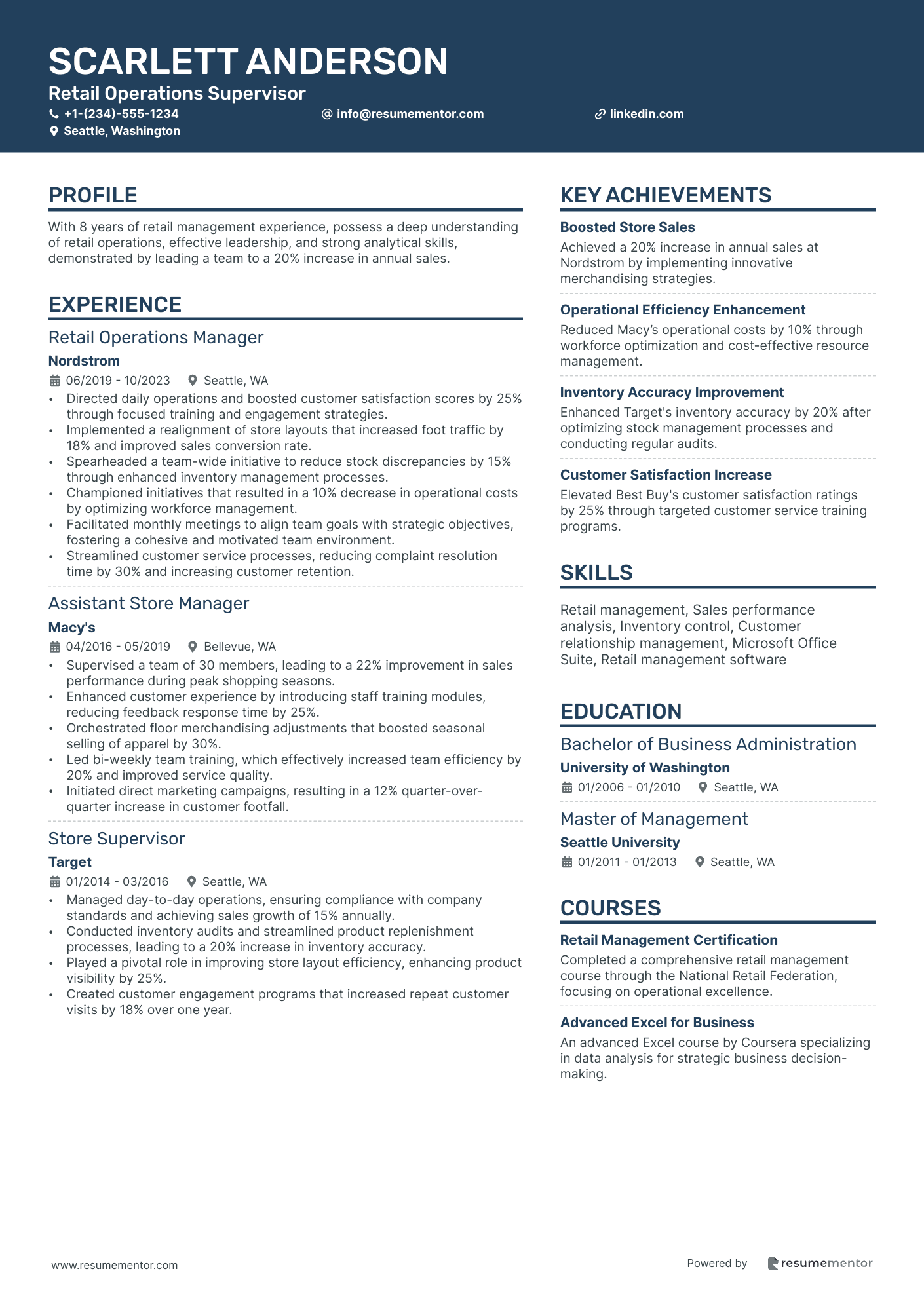Retail Operations Supervisor