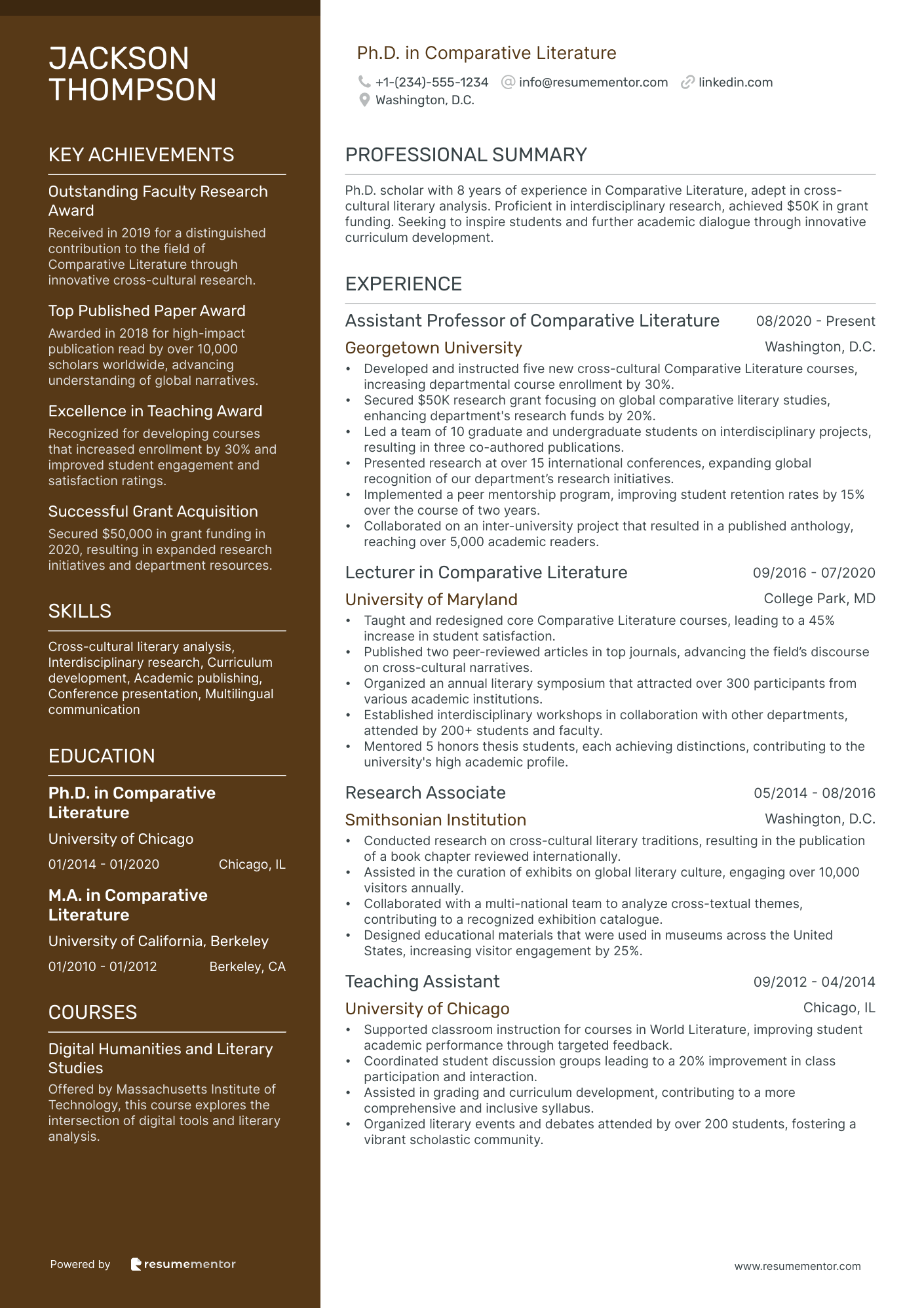Ph. D. in Comparative Literature