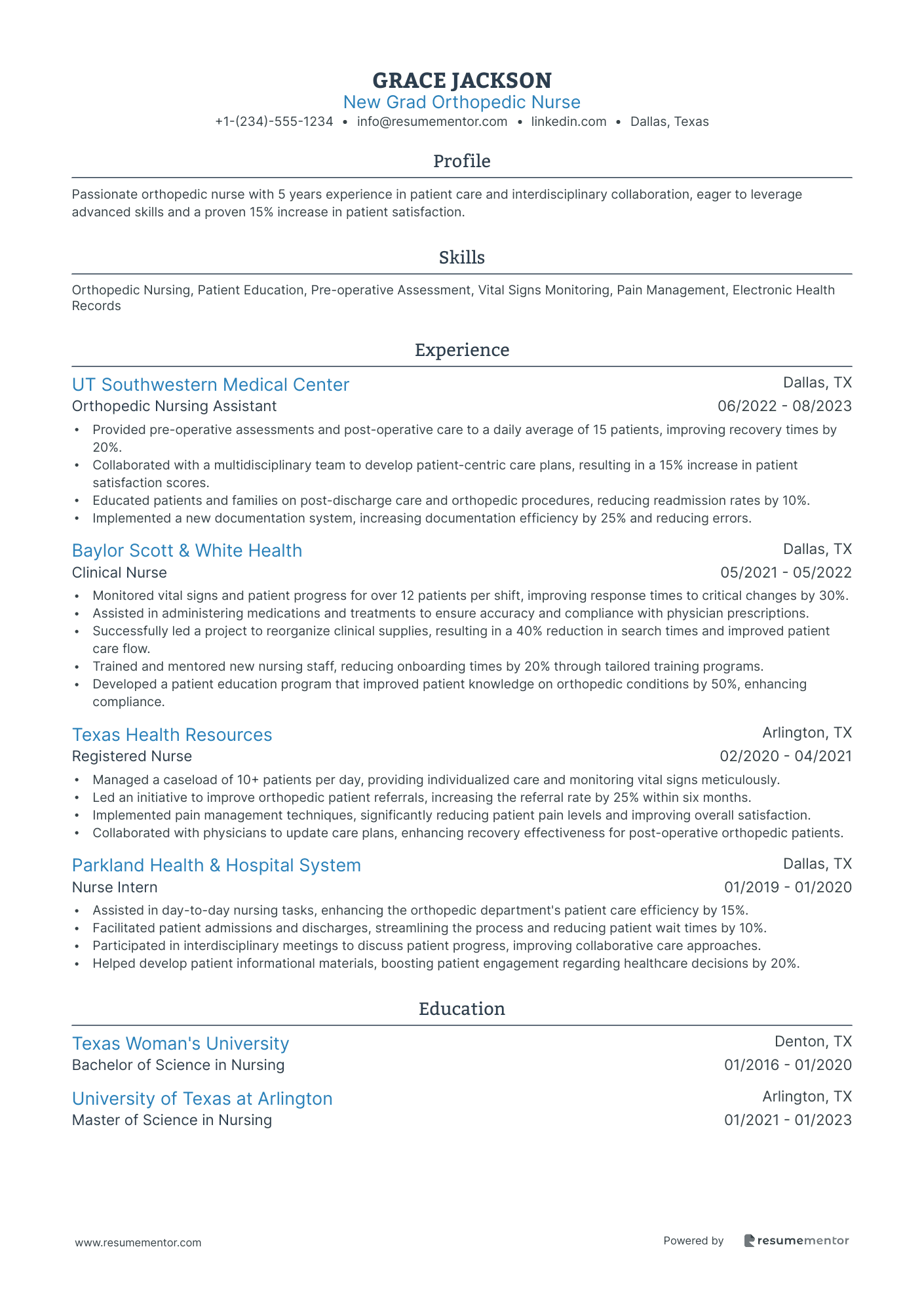 New Grad Orthopedic Nurse