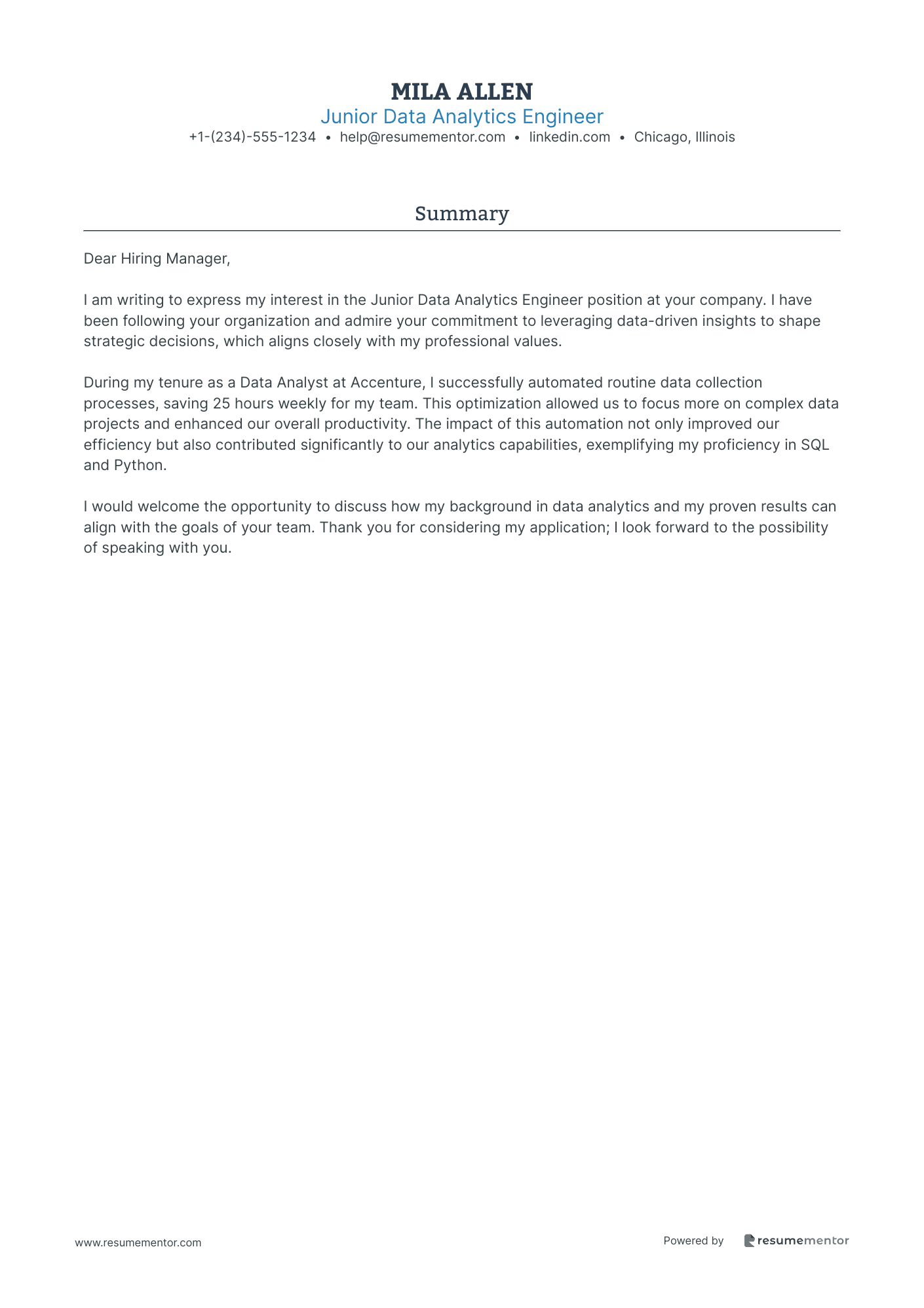 Junior Data Analytics Engineer