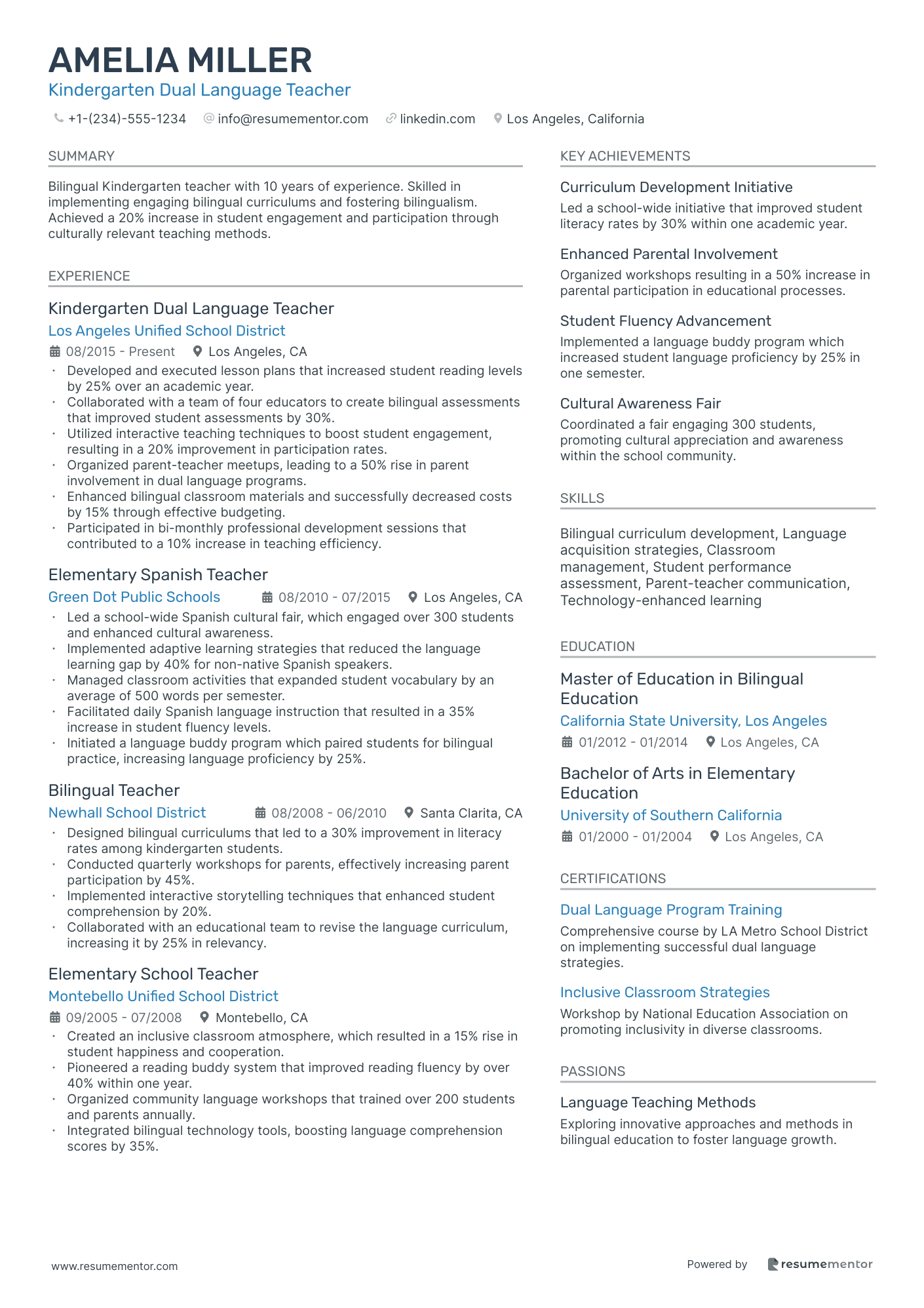 Kindergarten Dual Language Teacher