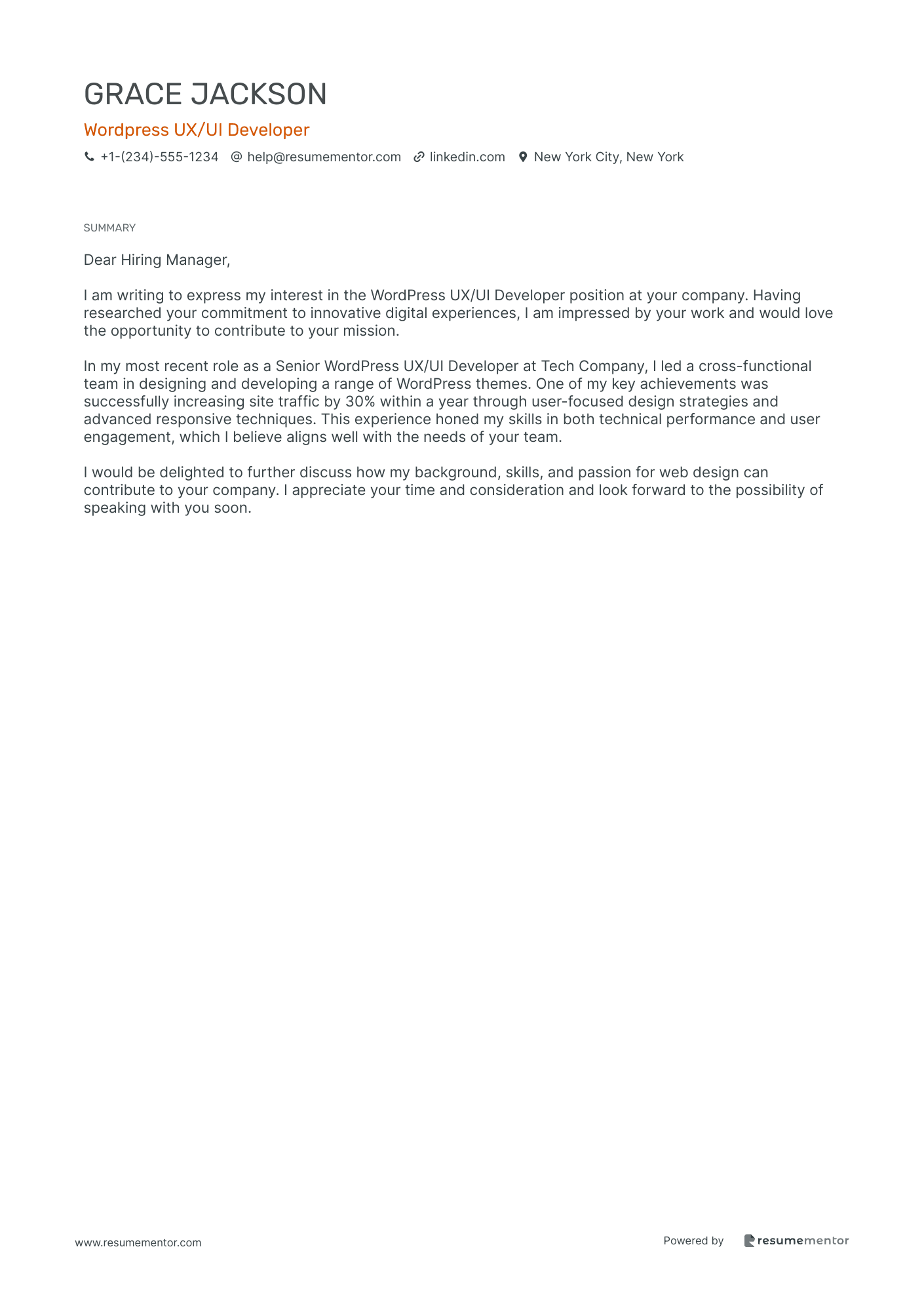 Wordpress UX/UI Developer