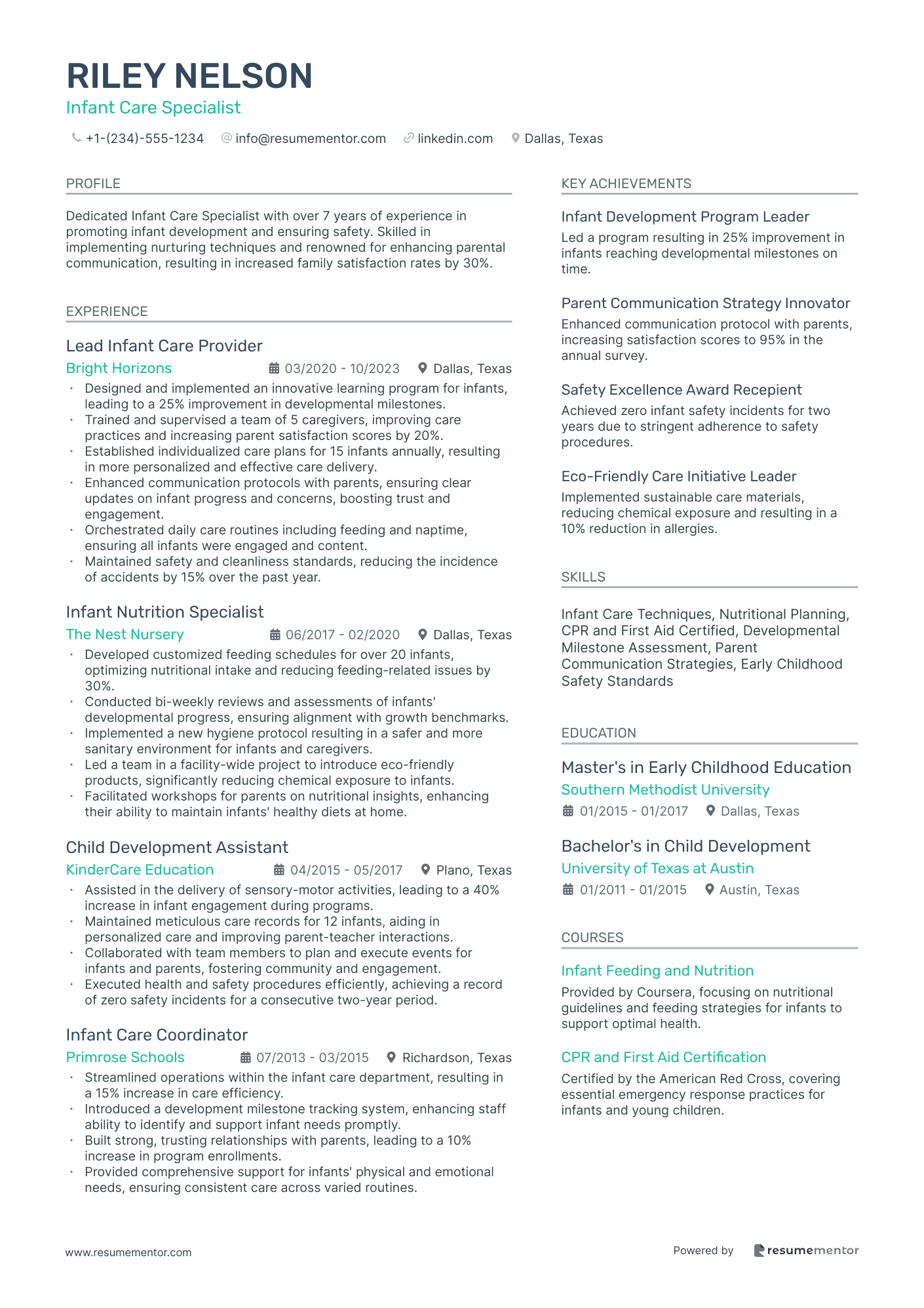 Infant Care Specialist