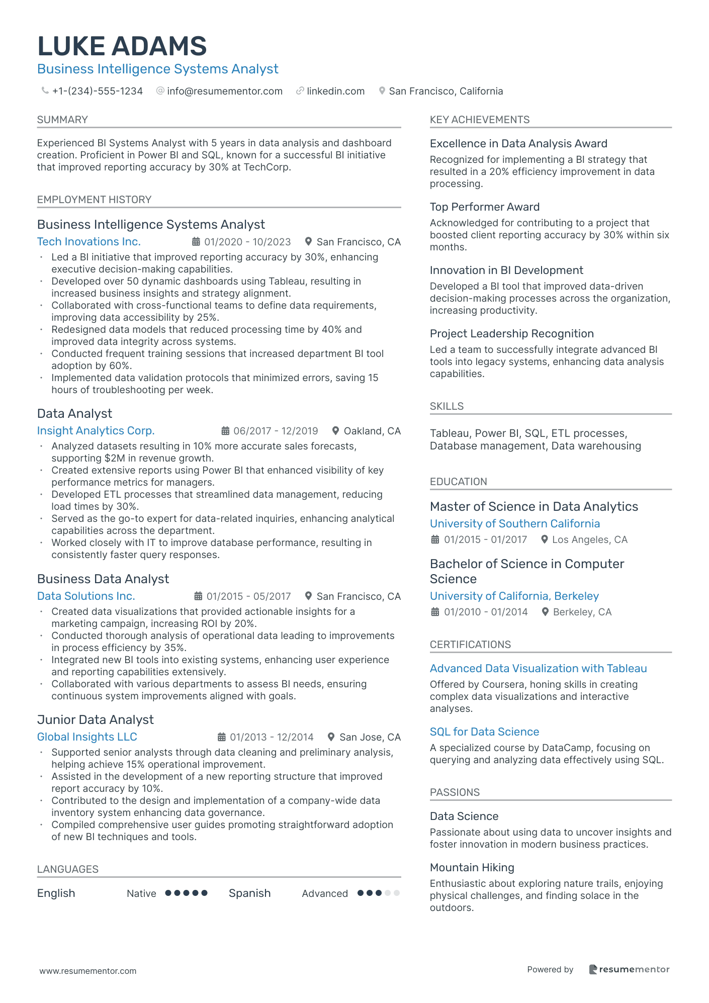 Business Intelligence Systems Analyst