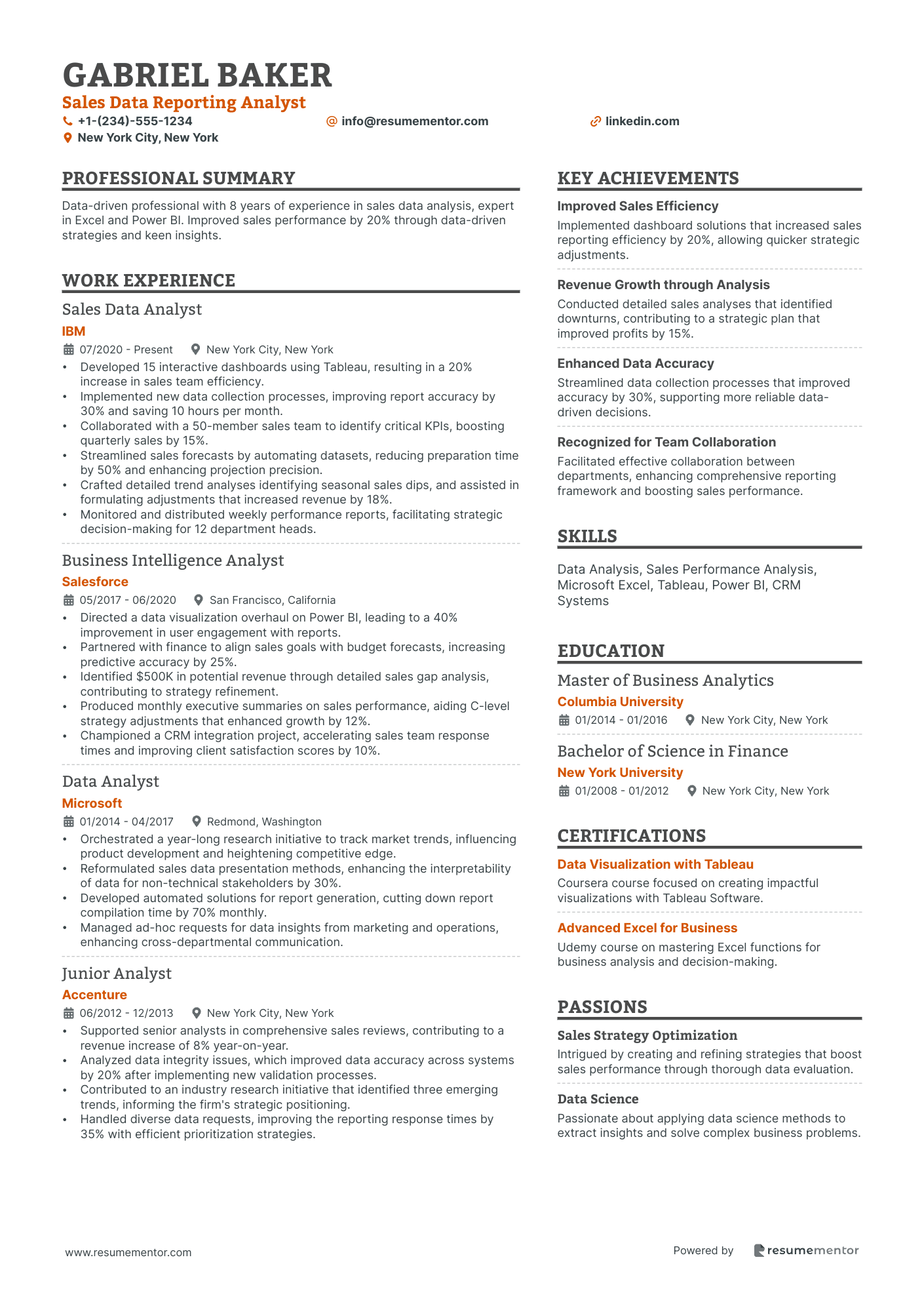 Sales Data Reporting Analyst