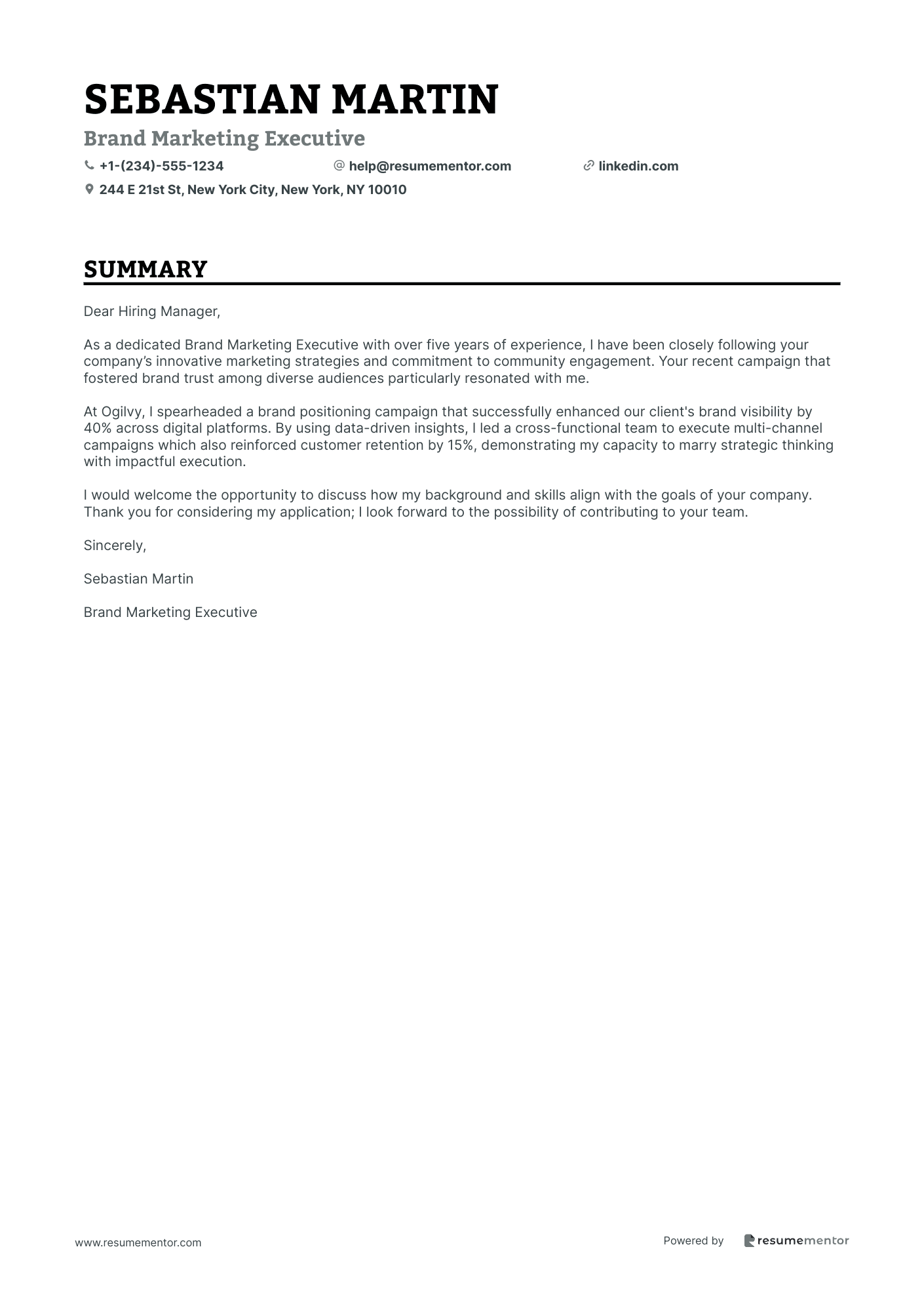 Brand Marketing Executive