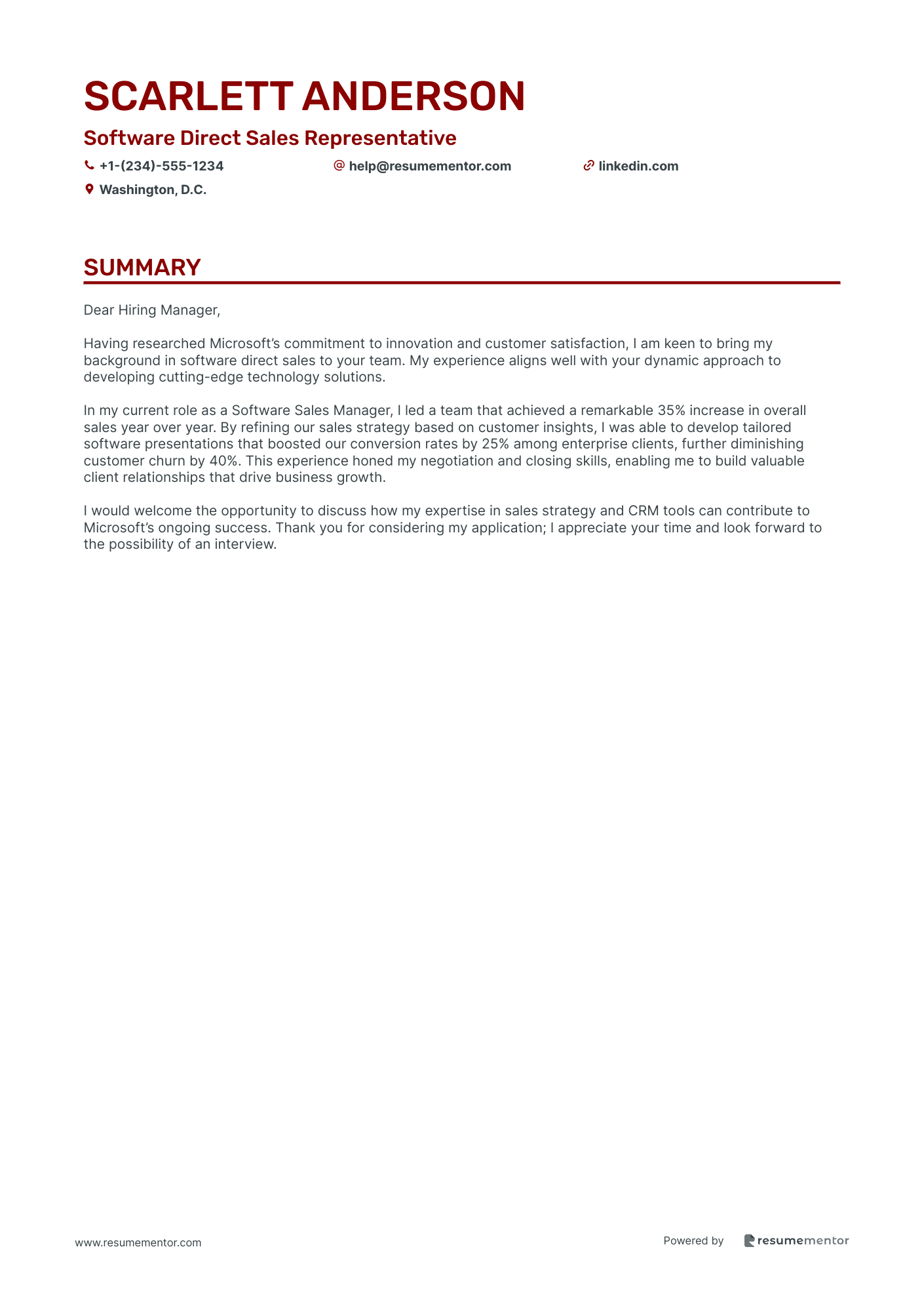 Software Direct Sales Representative