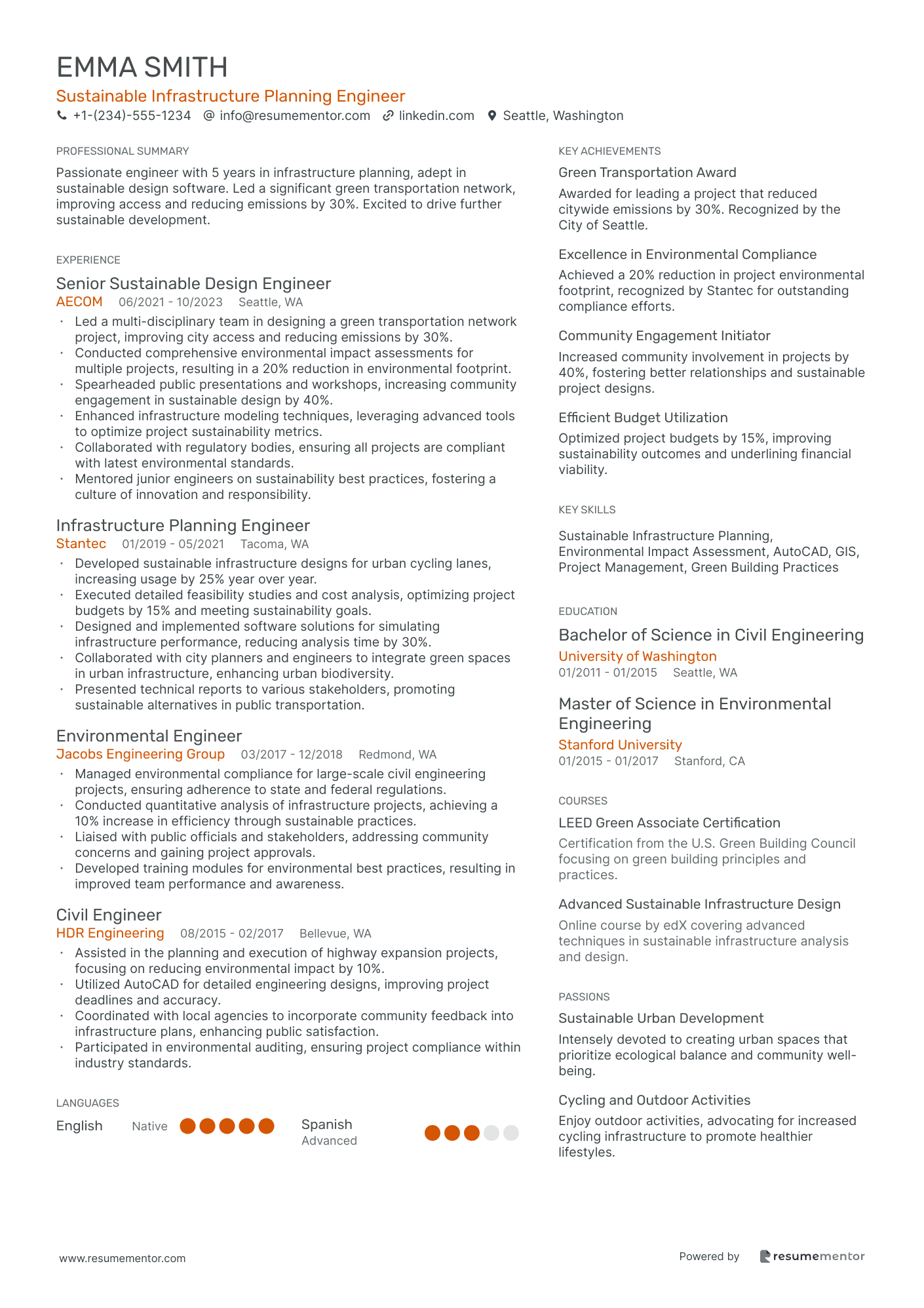 Sustainable Infrastructure Planning Engineer