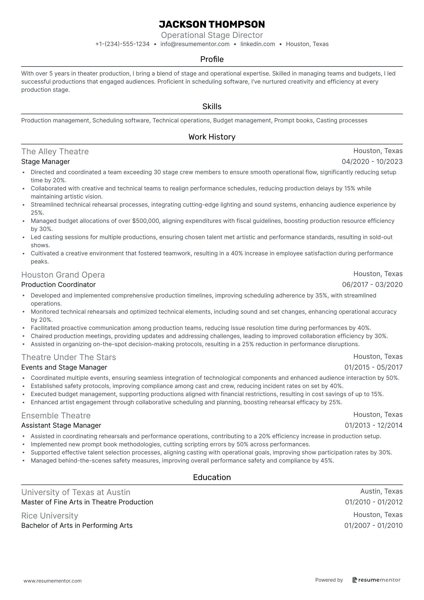 Operational Stage Director
