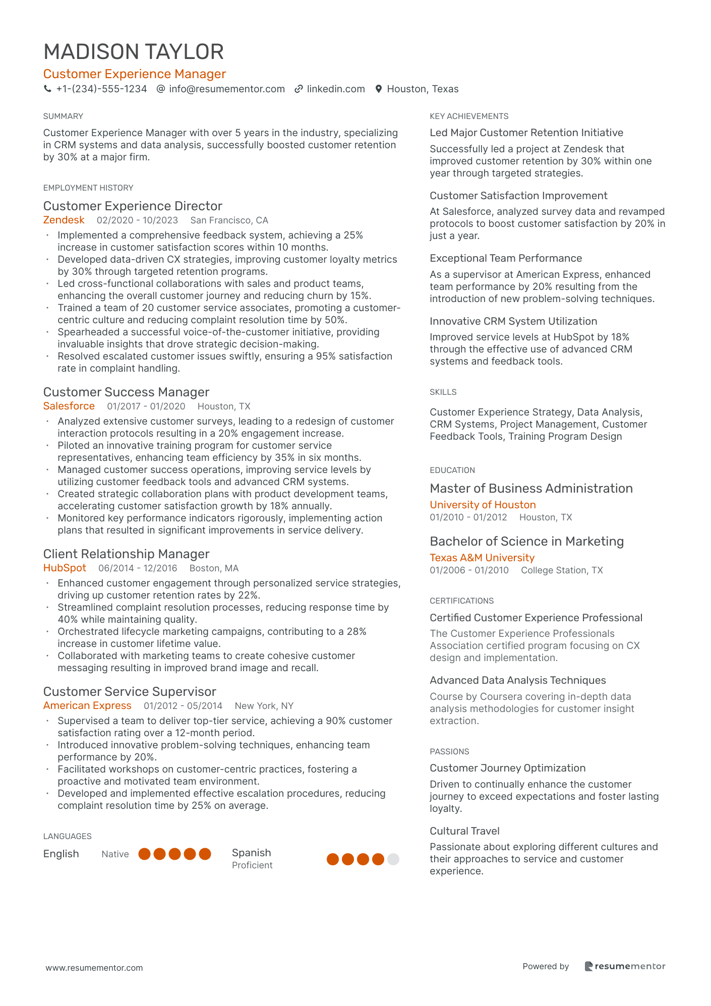 Customer Experience Manager