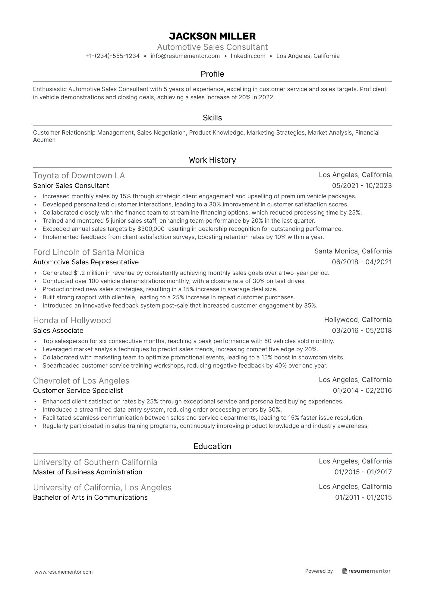 Automotive Sales Consultant