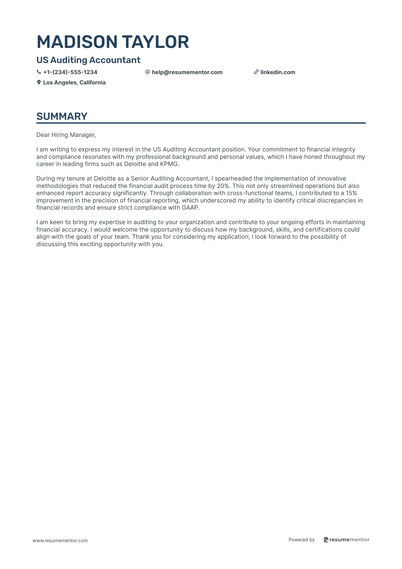 US Auditing Accountant