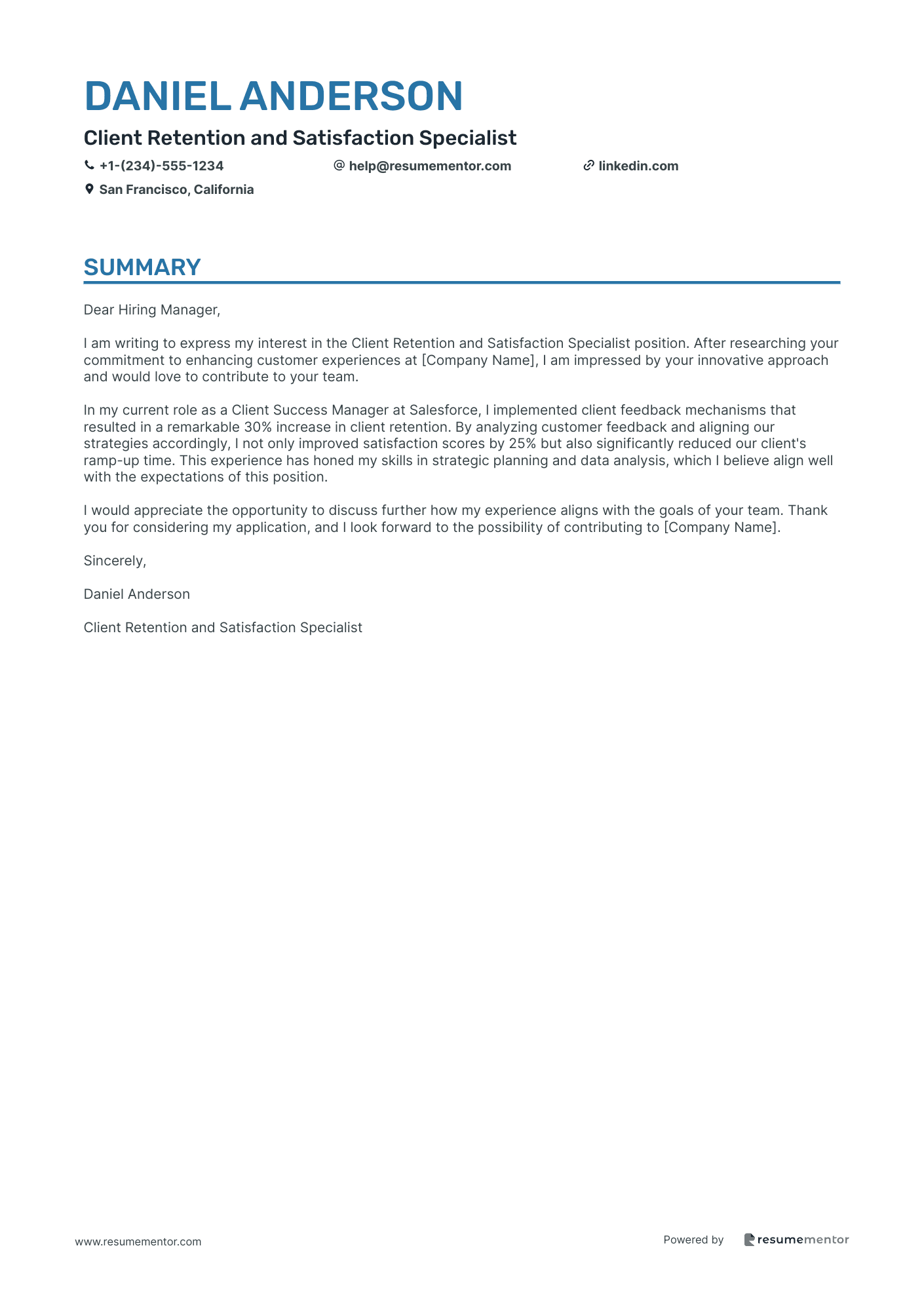 Client Retention and Satisfaction Specialist