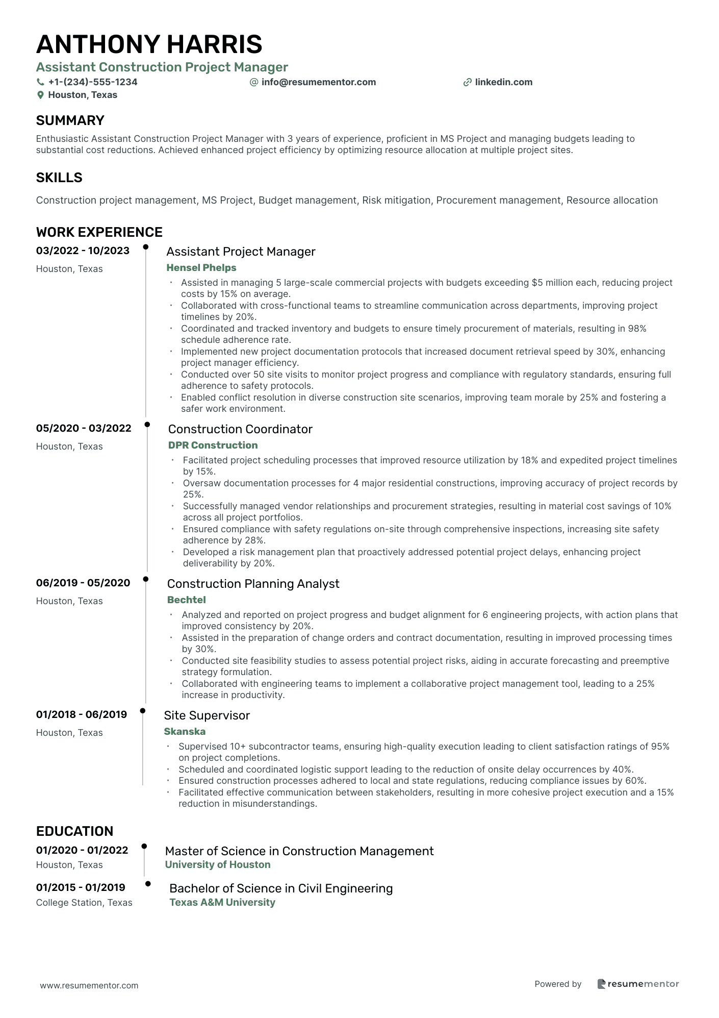 Assistant Construction Project Manager