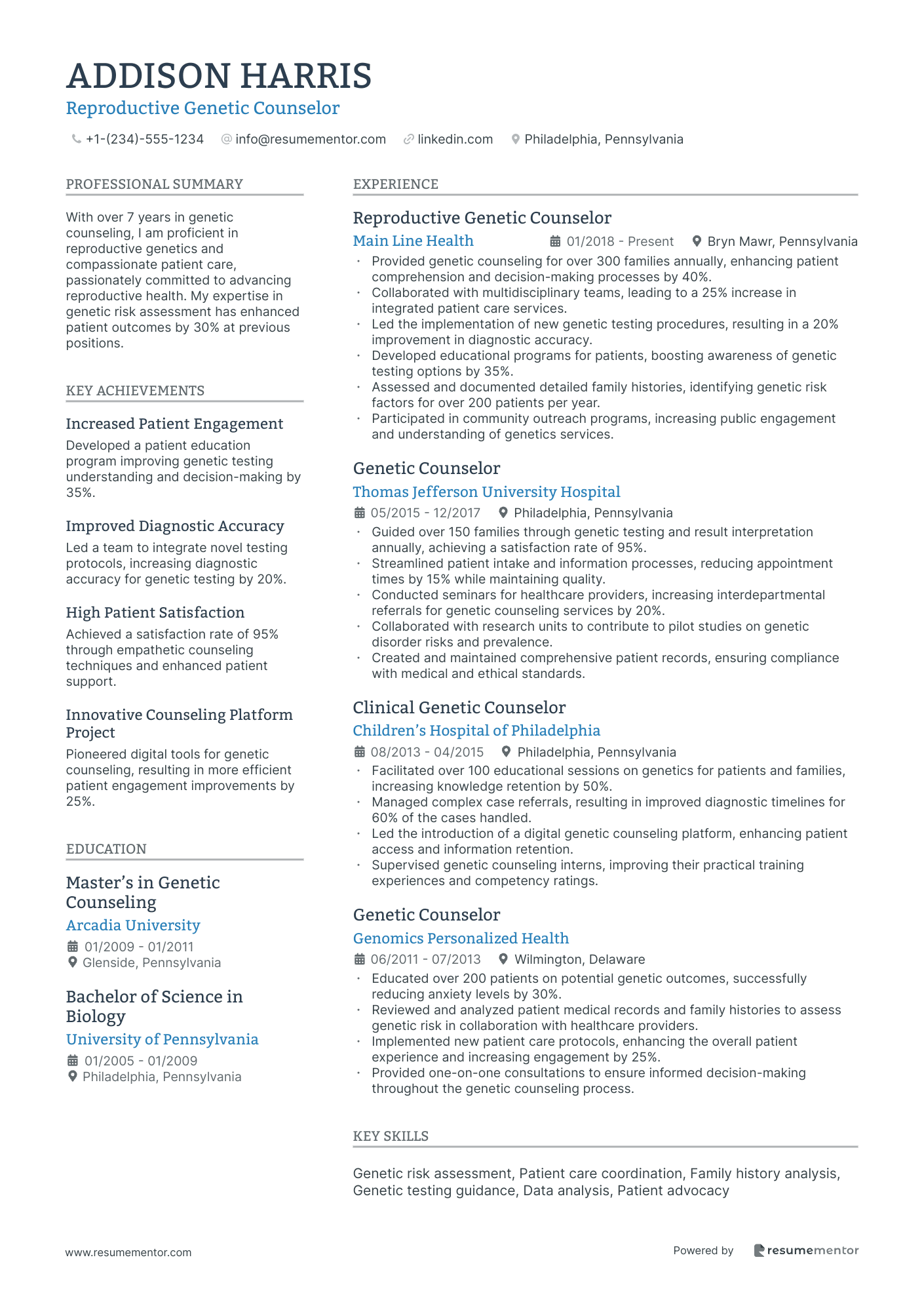 Reproductive Genetic Counselor