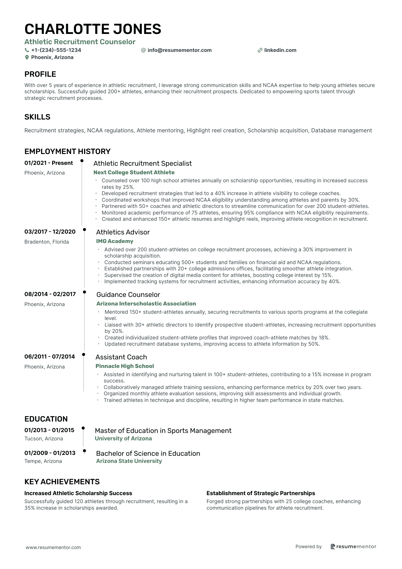Athletic Recruitment Counselor
