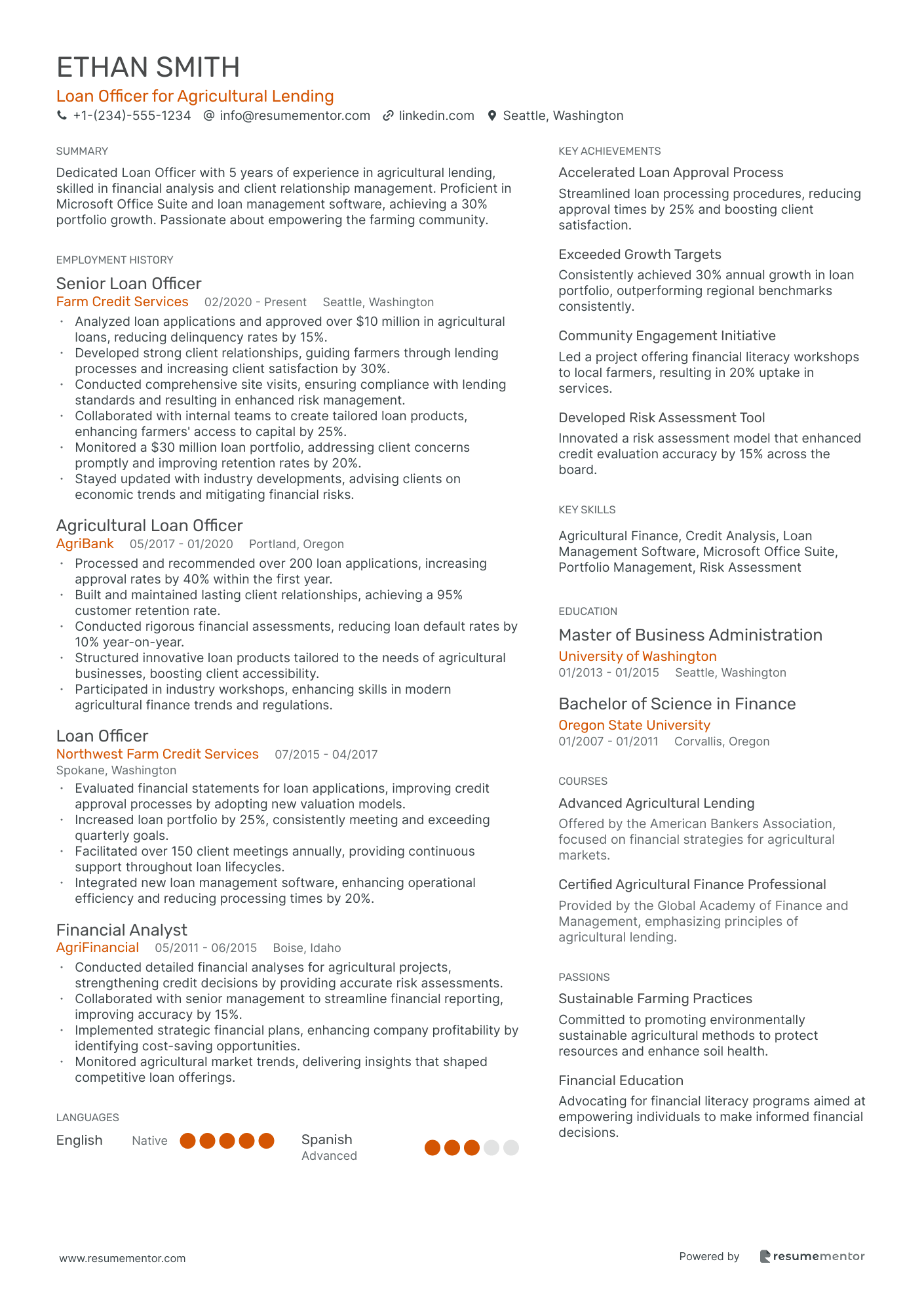 Loan Officer for Agricultural Lending