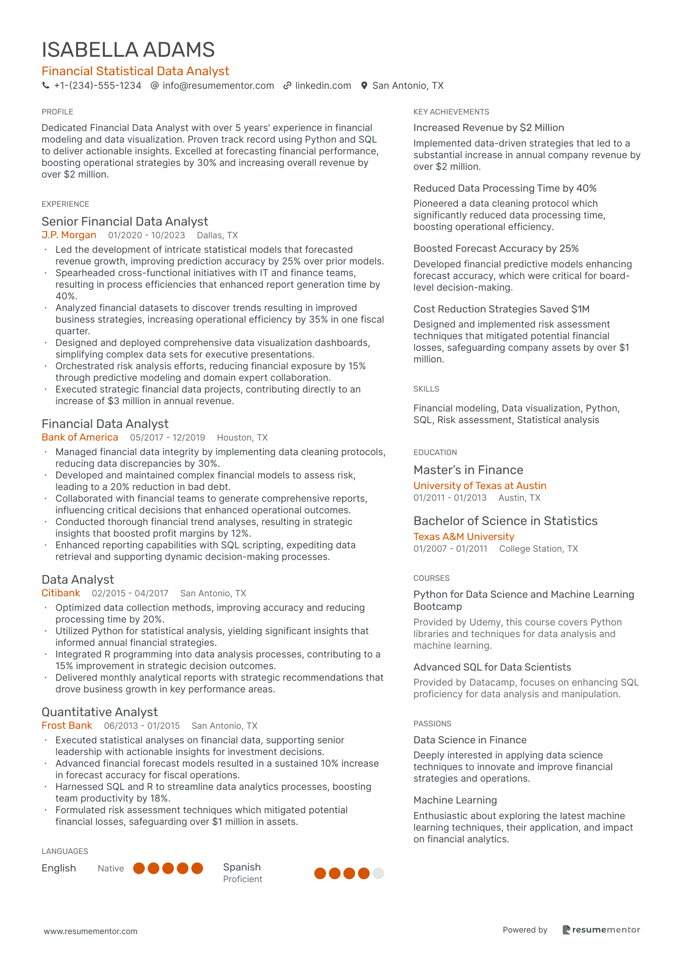 Financial Statistical Data Analyst