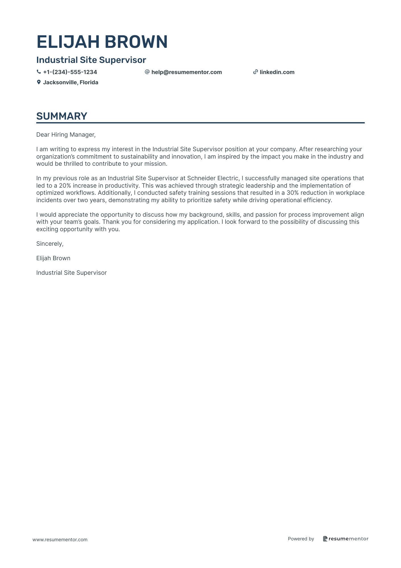 Industrial Site Supervisor