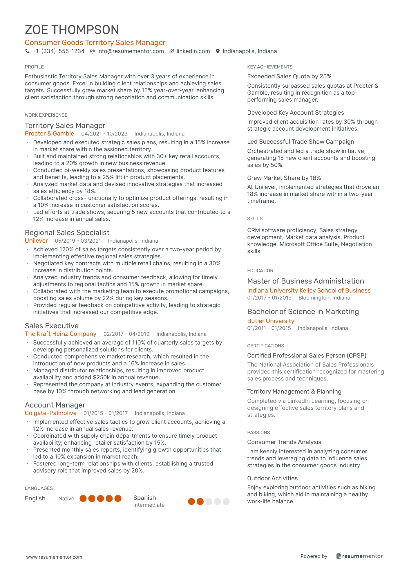 Consumer Goods Territory Sales Manager
