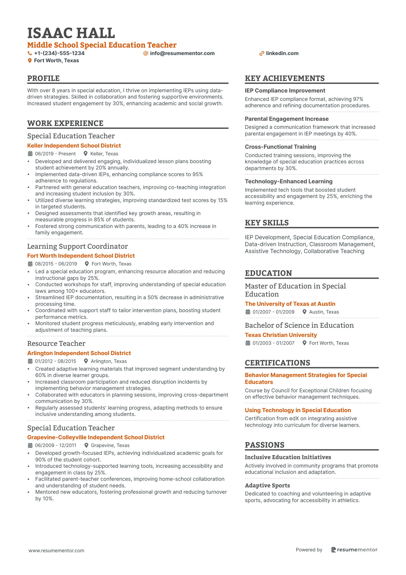 Middle School Special Education Teacher