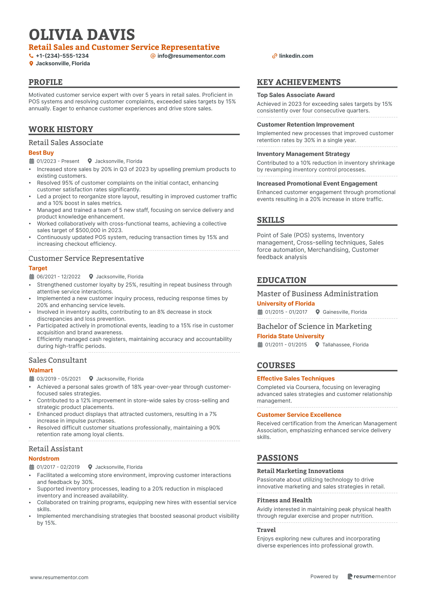 Retail Sales and Customer Service Representative
