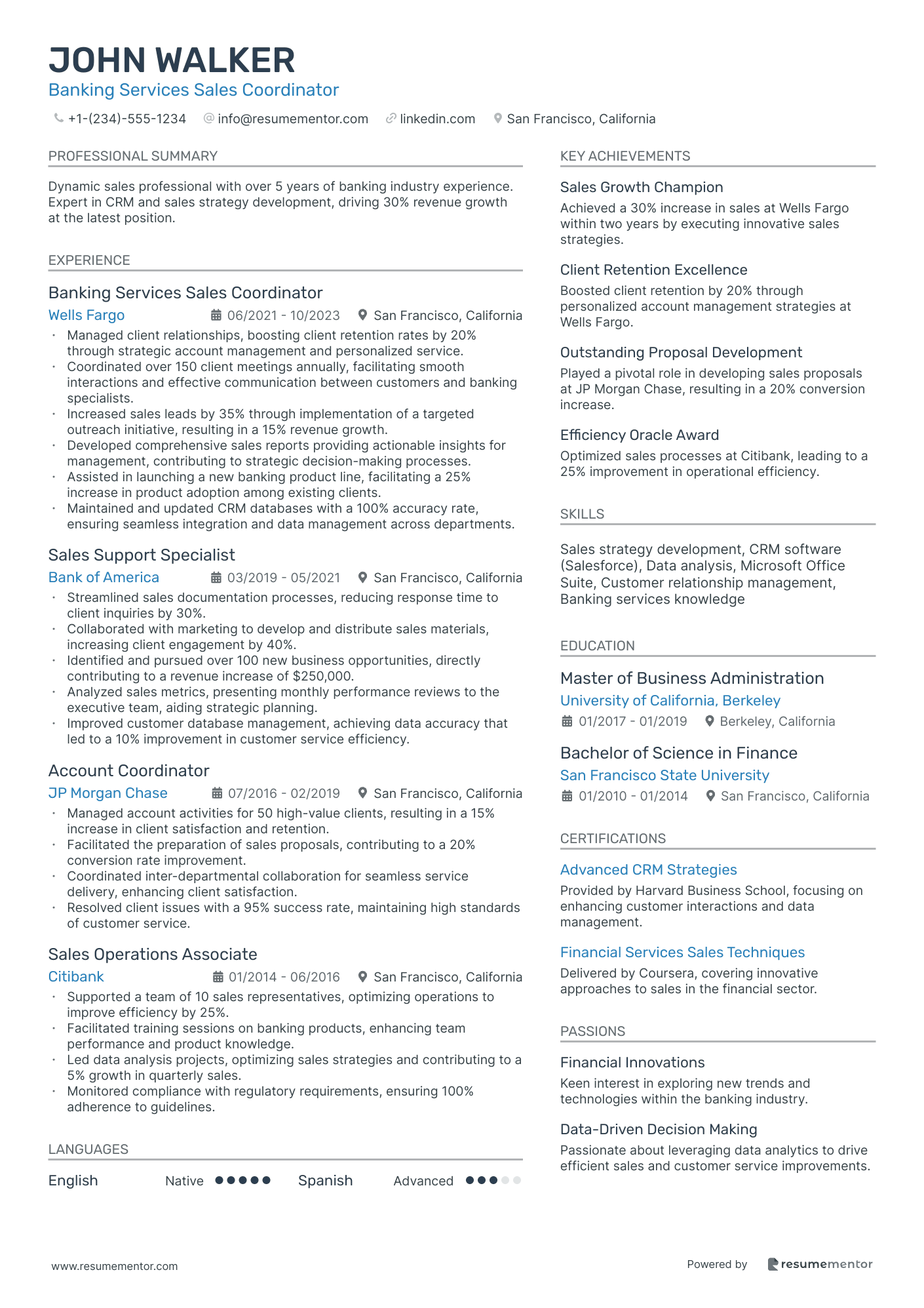 Banking Services Sales Coordinator