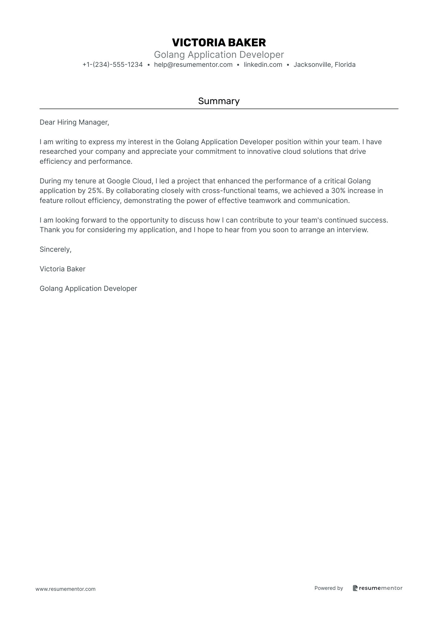 Golang Application Developer