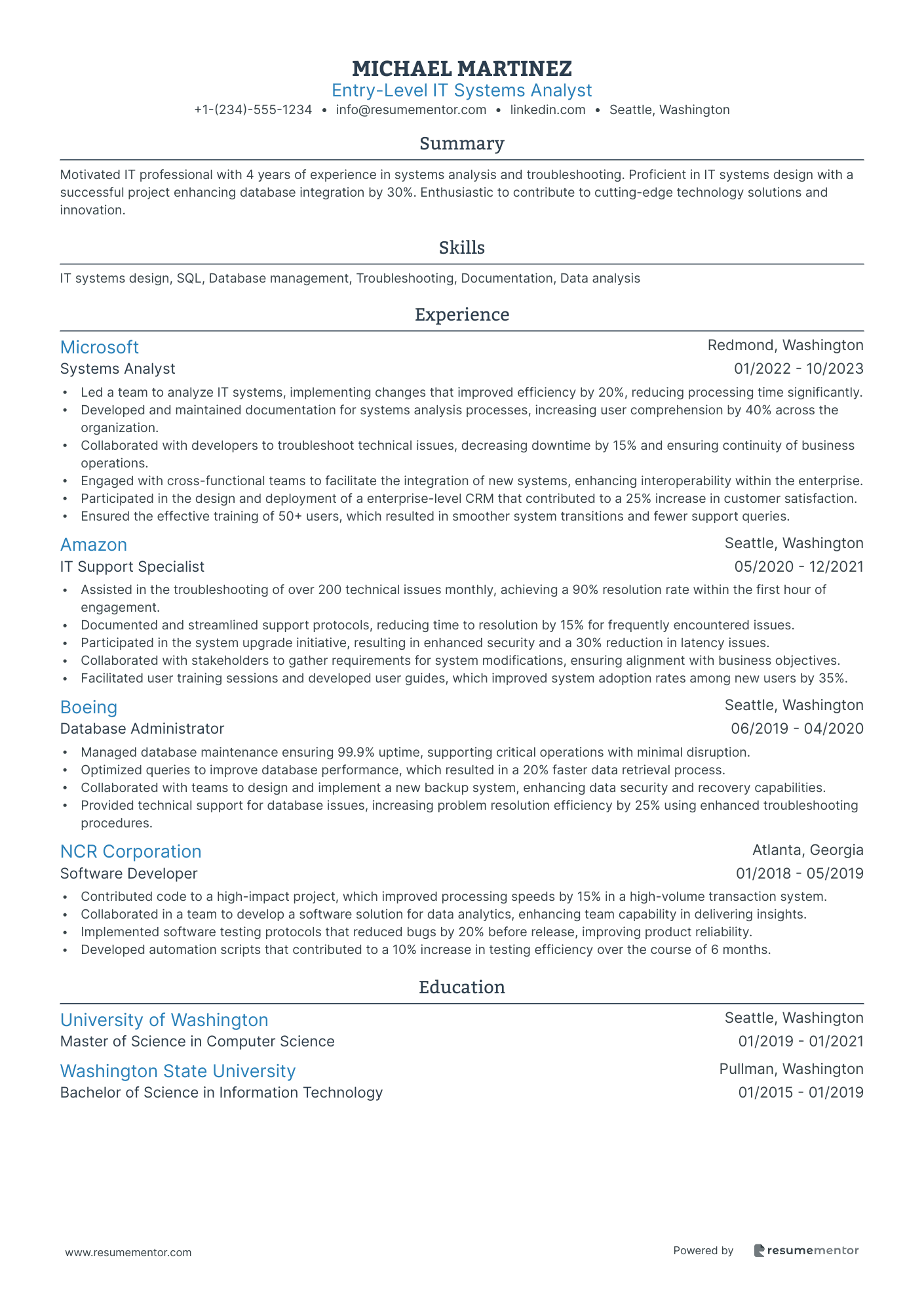 Entry Level IT Systems Analyst