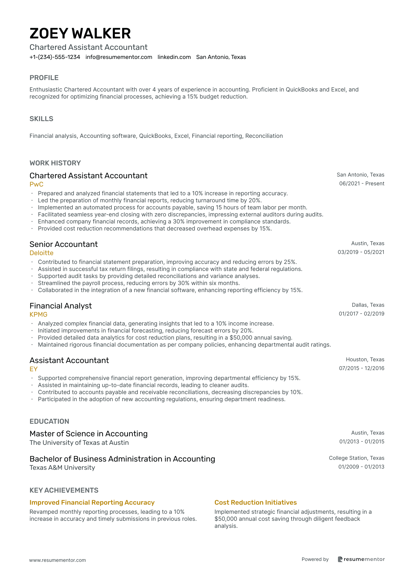 Chartered Assistant Accountant