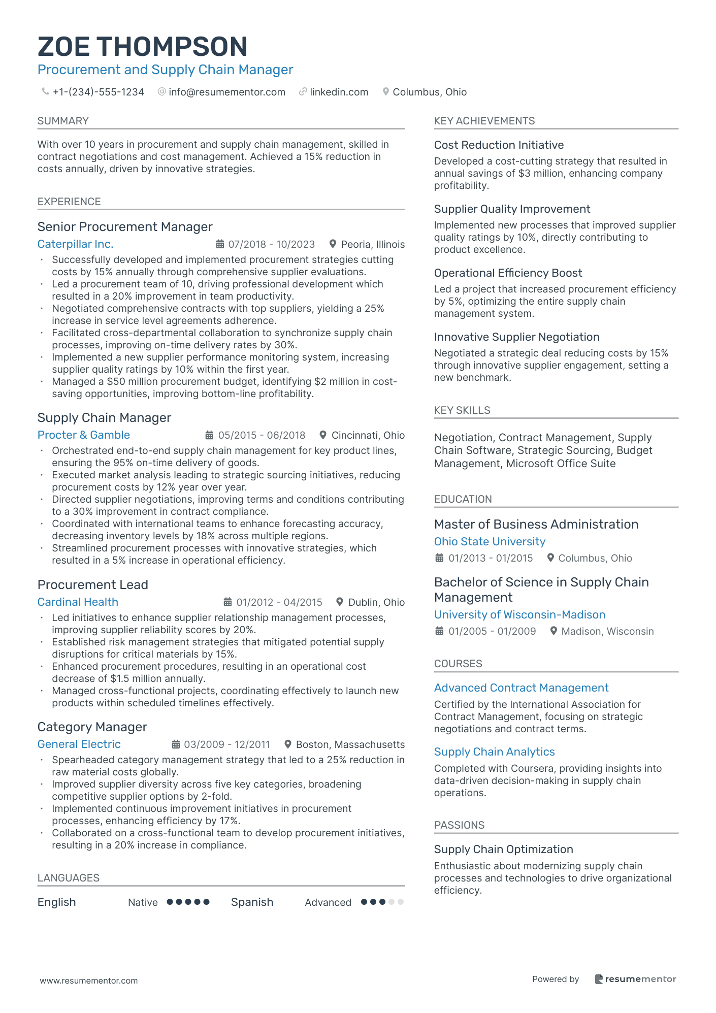 Procurement and Supply Chain Manager