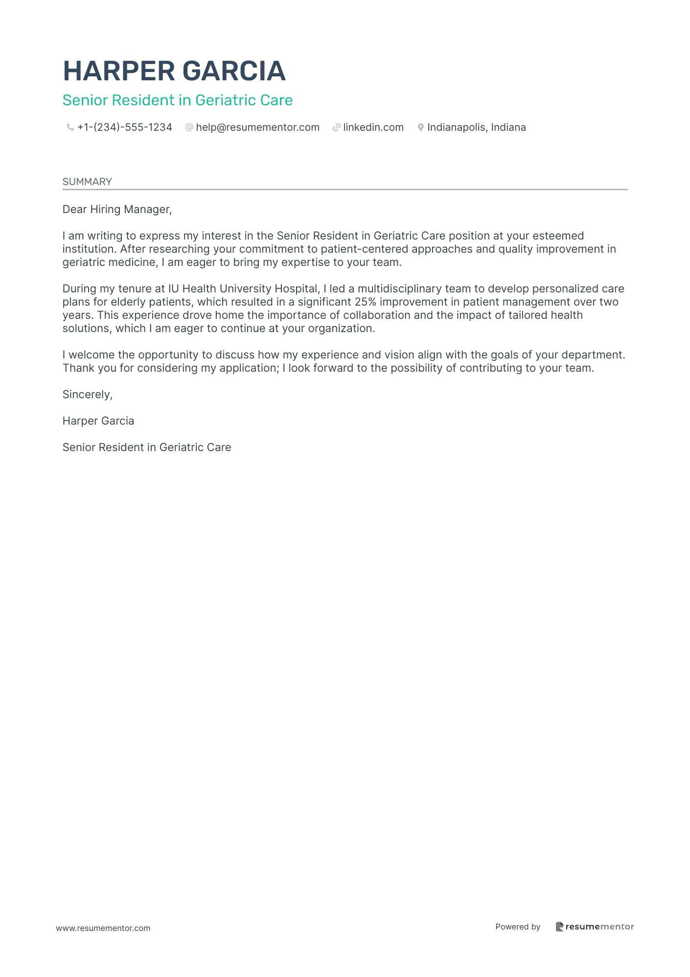 Senior Resident in Geriatric Care