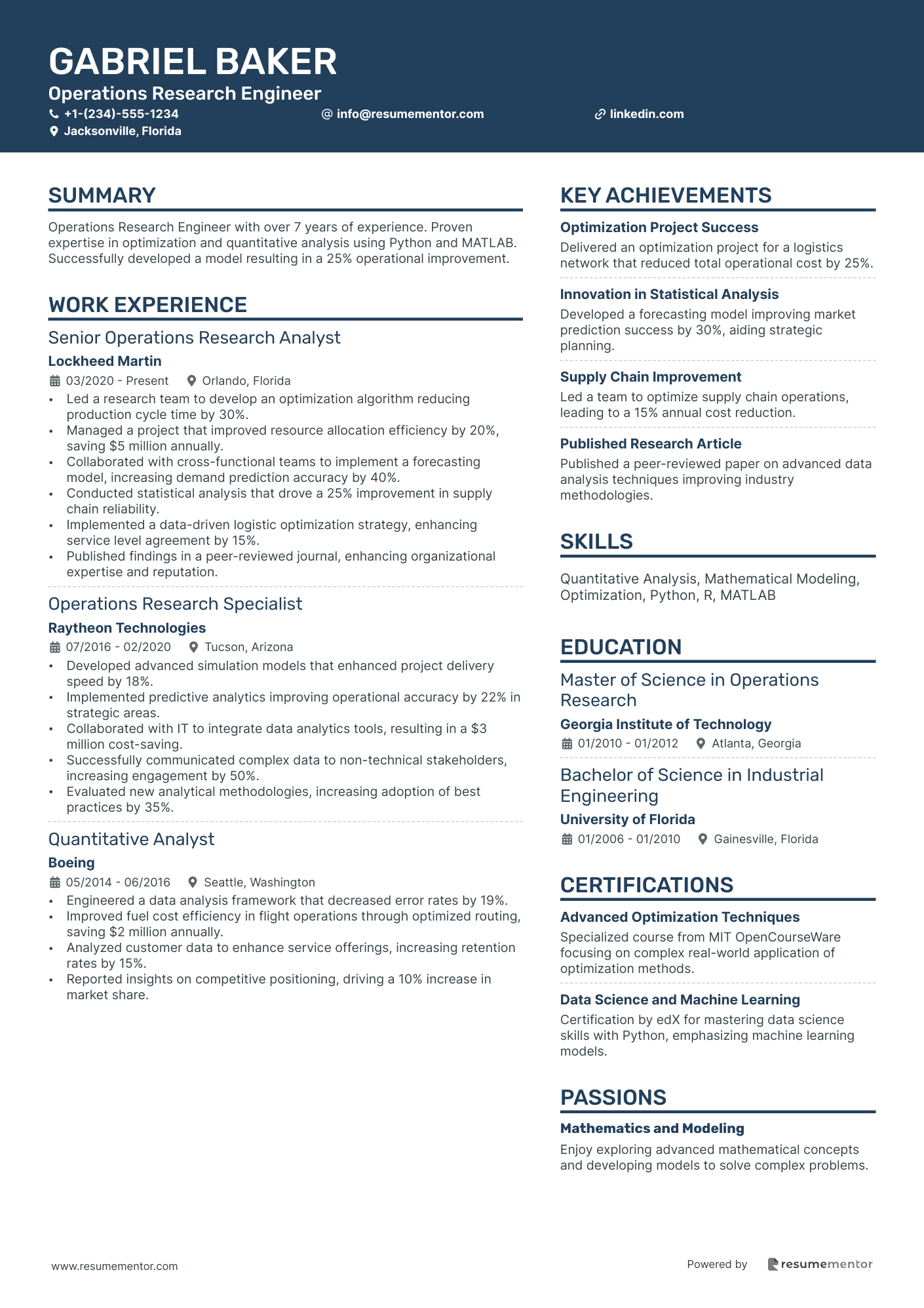 Operations Research Engineer