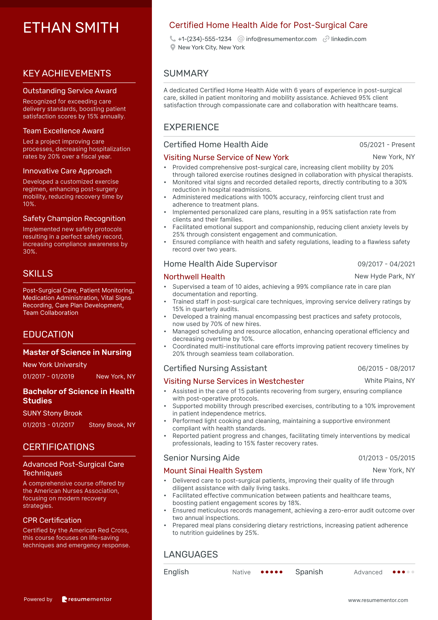 Certified Home Health Aide for Post Surgical Care