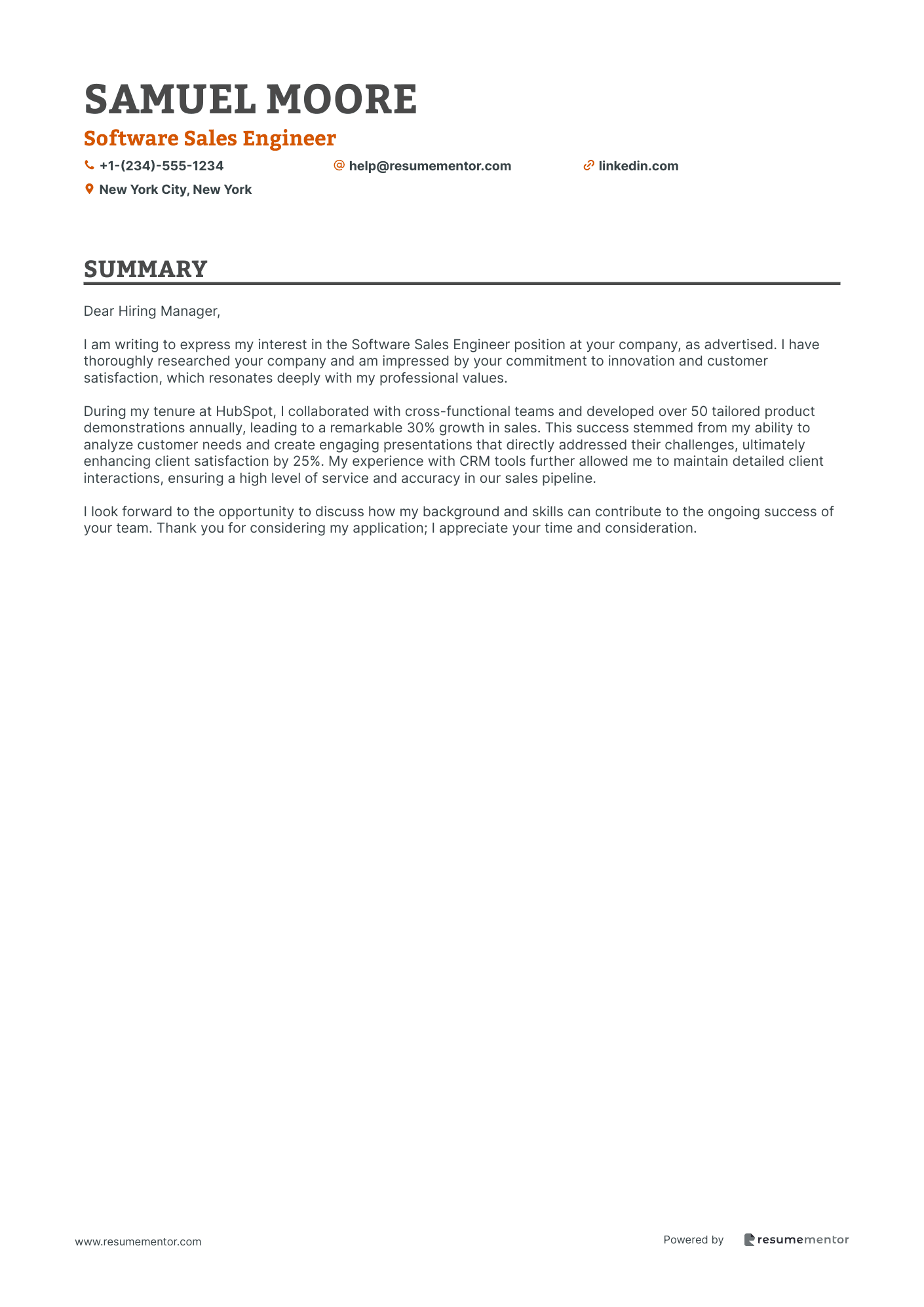 Software Sales Engineer