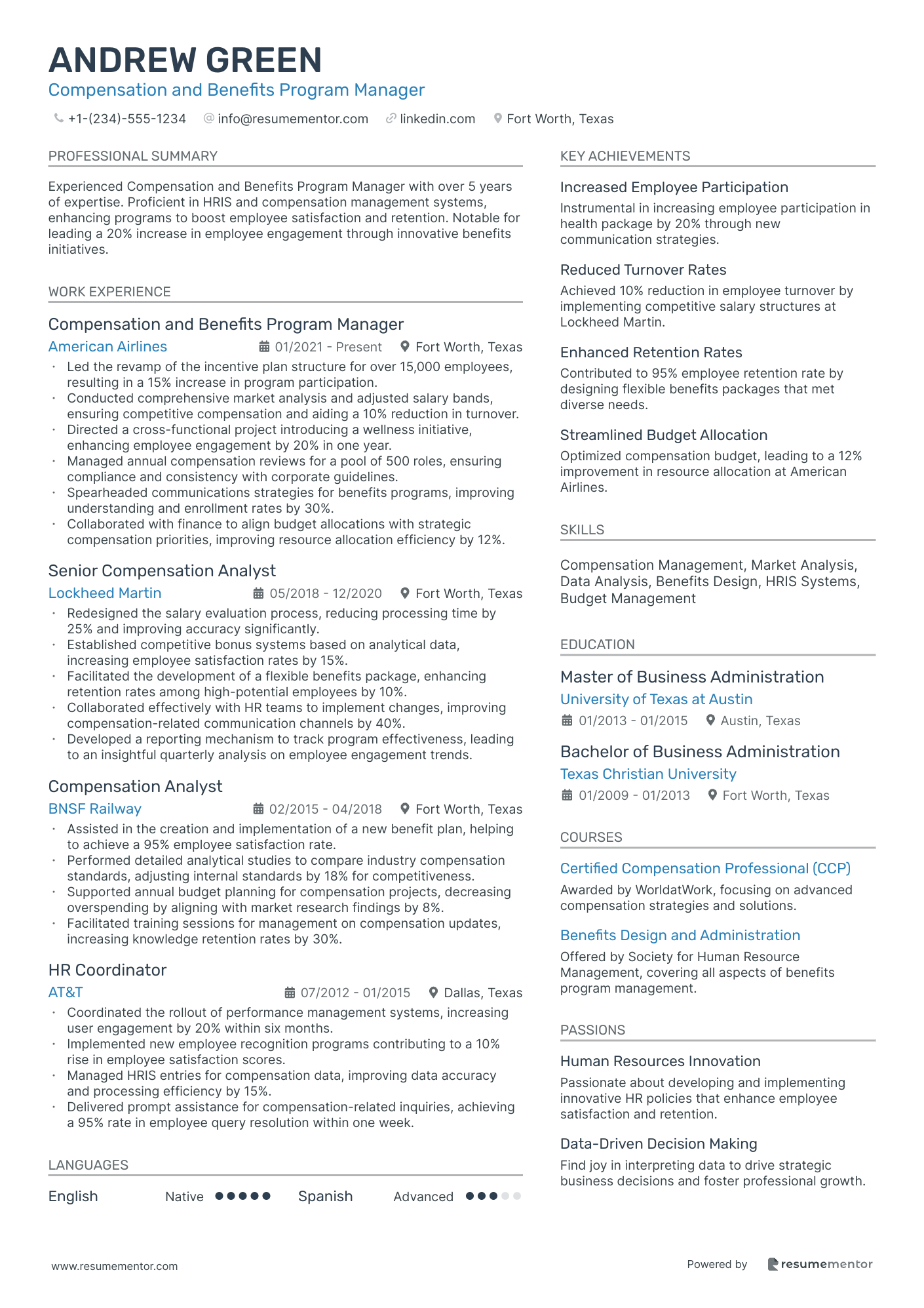 Compensation and Benefits Program Manager