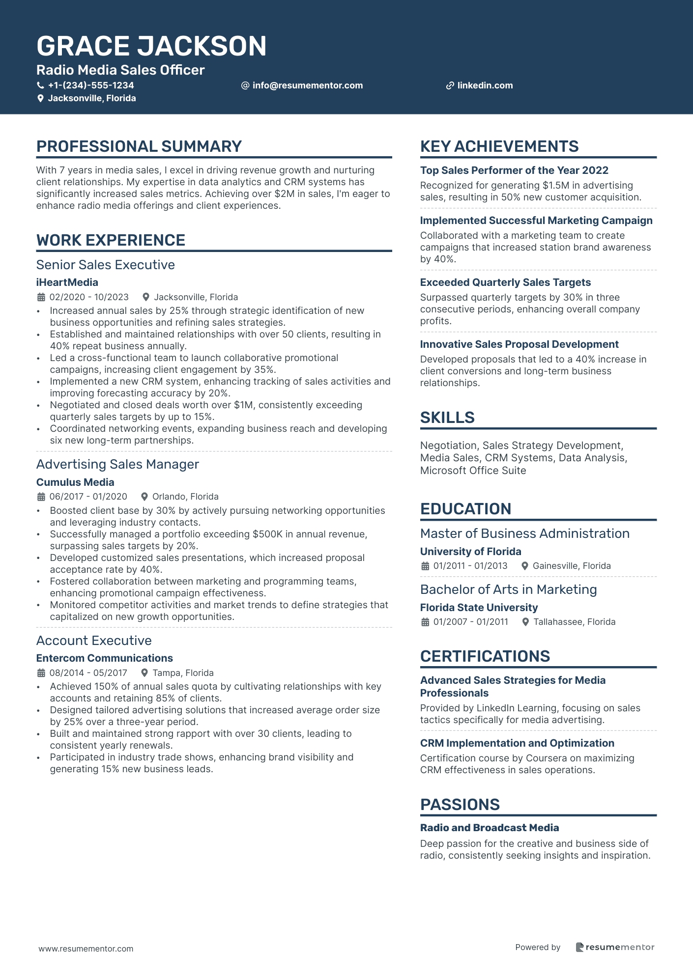 Radio Media Sales Officer