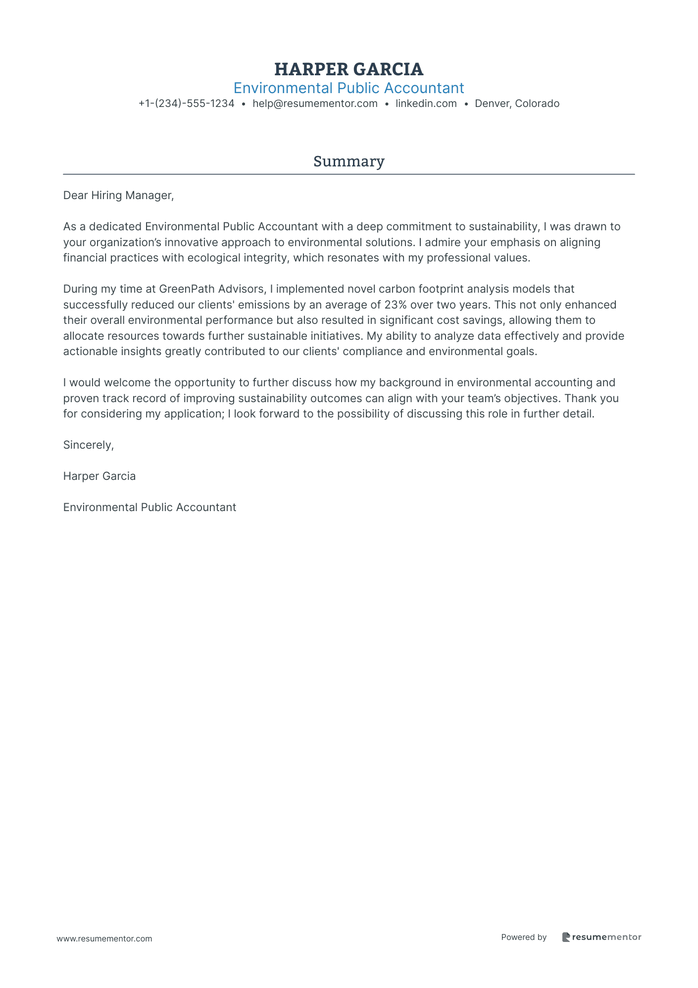 Environmental Public Accountant