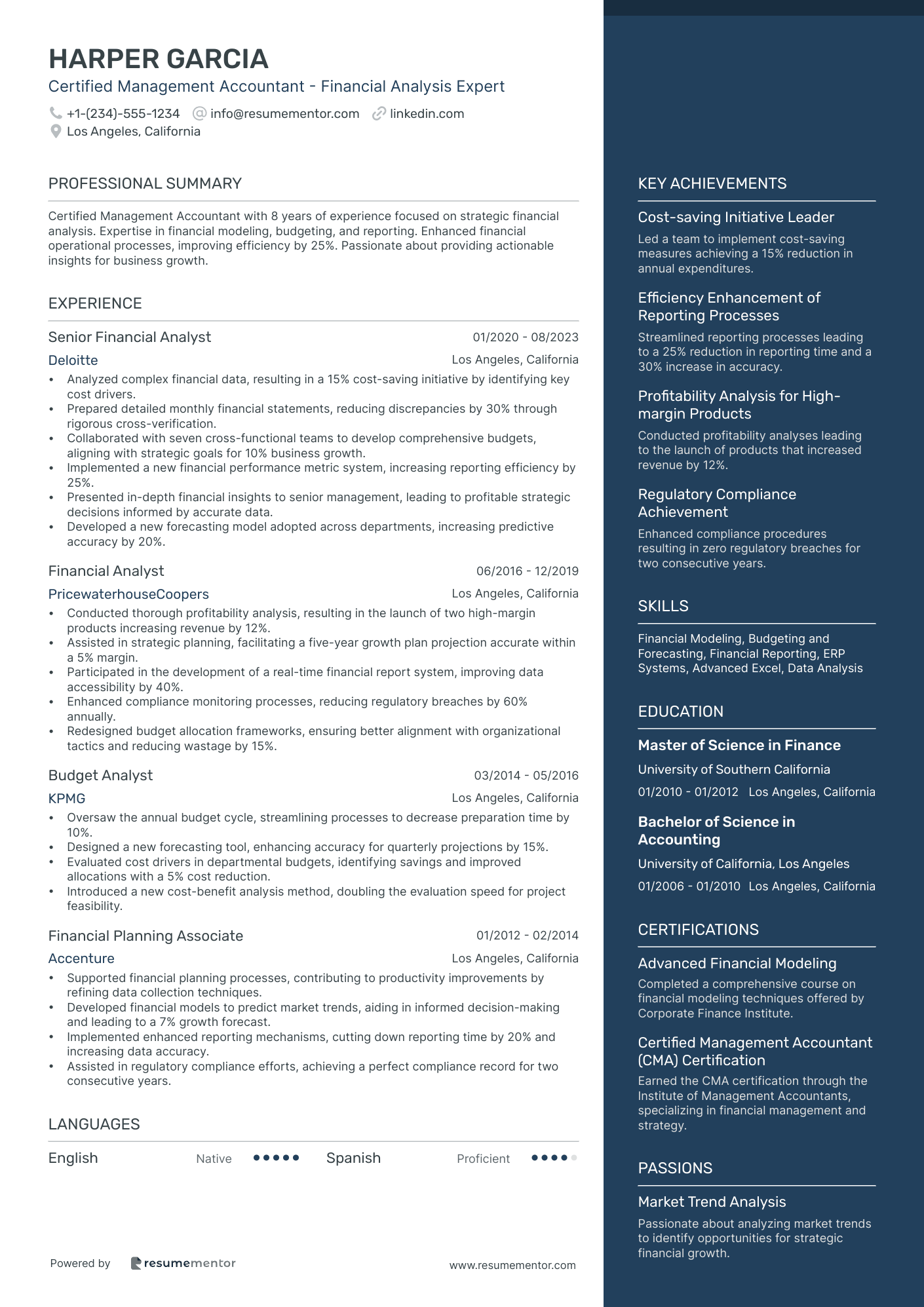 Certified Management Accountant   Financial Analysis Expert