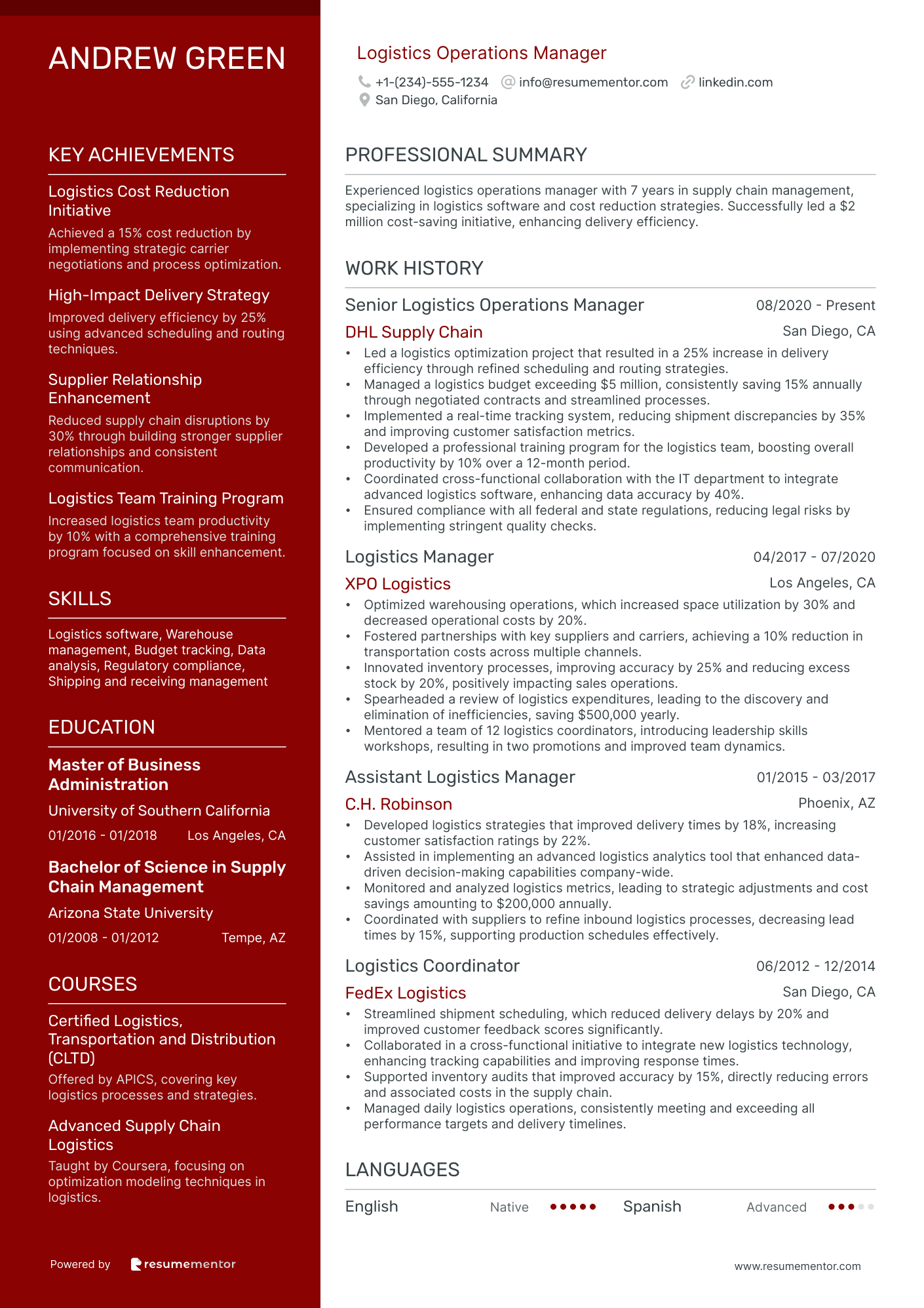 Logistics Operations Manager