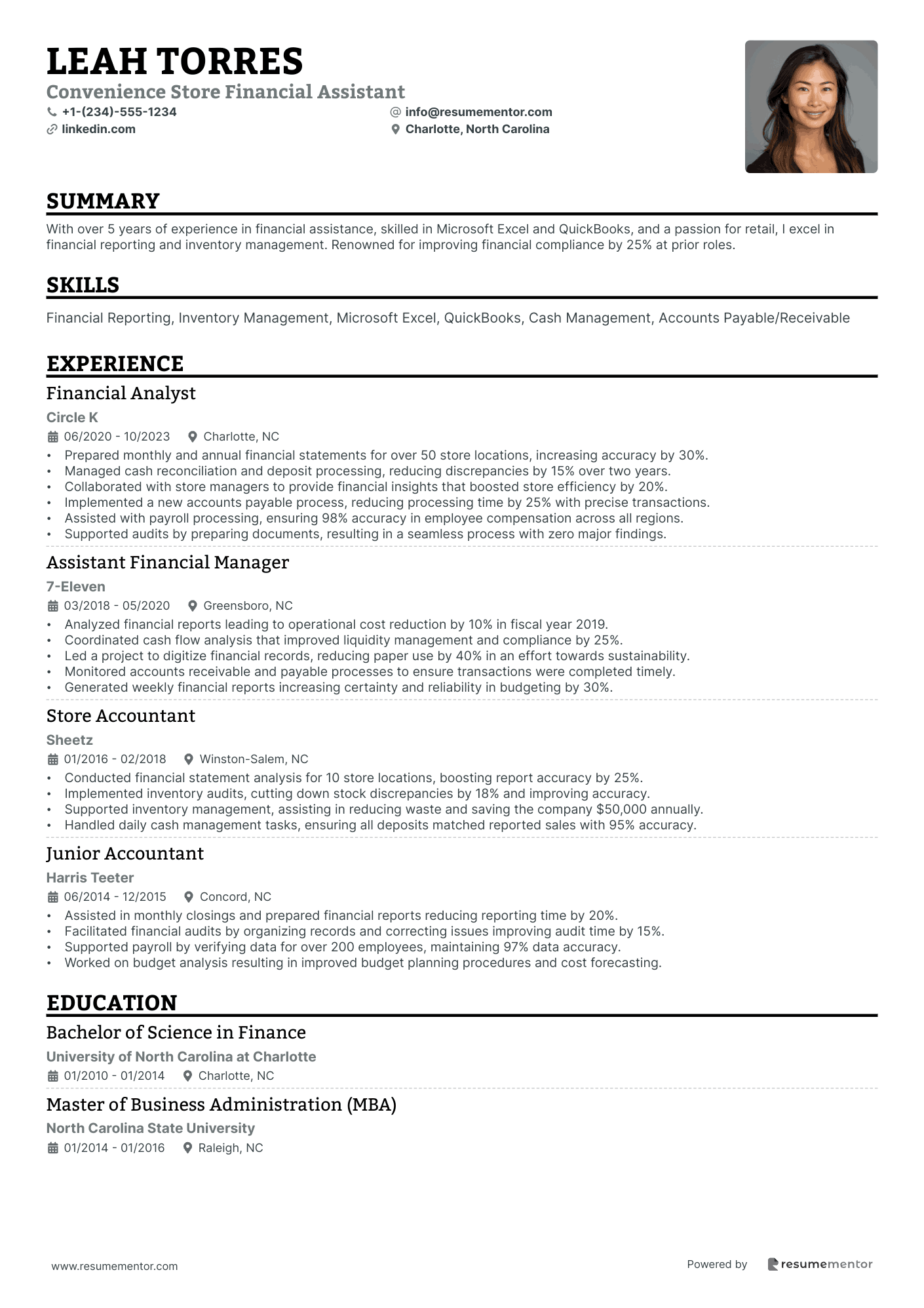 Convenience Store Financial Assistant