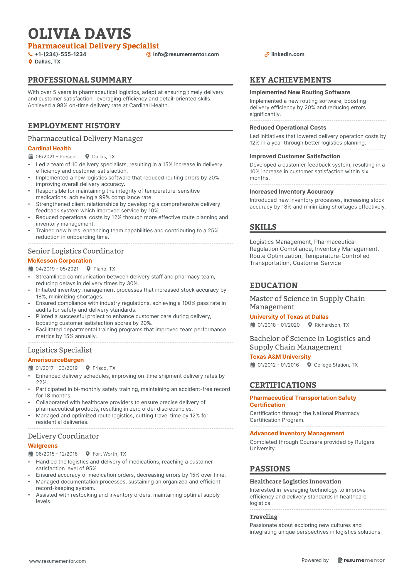 Pharmaceutical Delivery Specialist