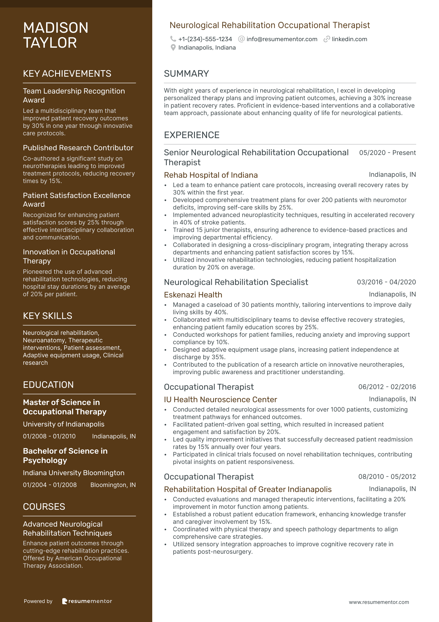 Neurological Rehabilitation Occupational Therapist
