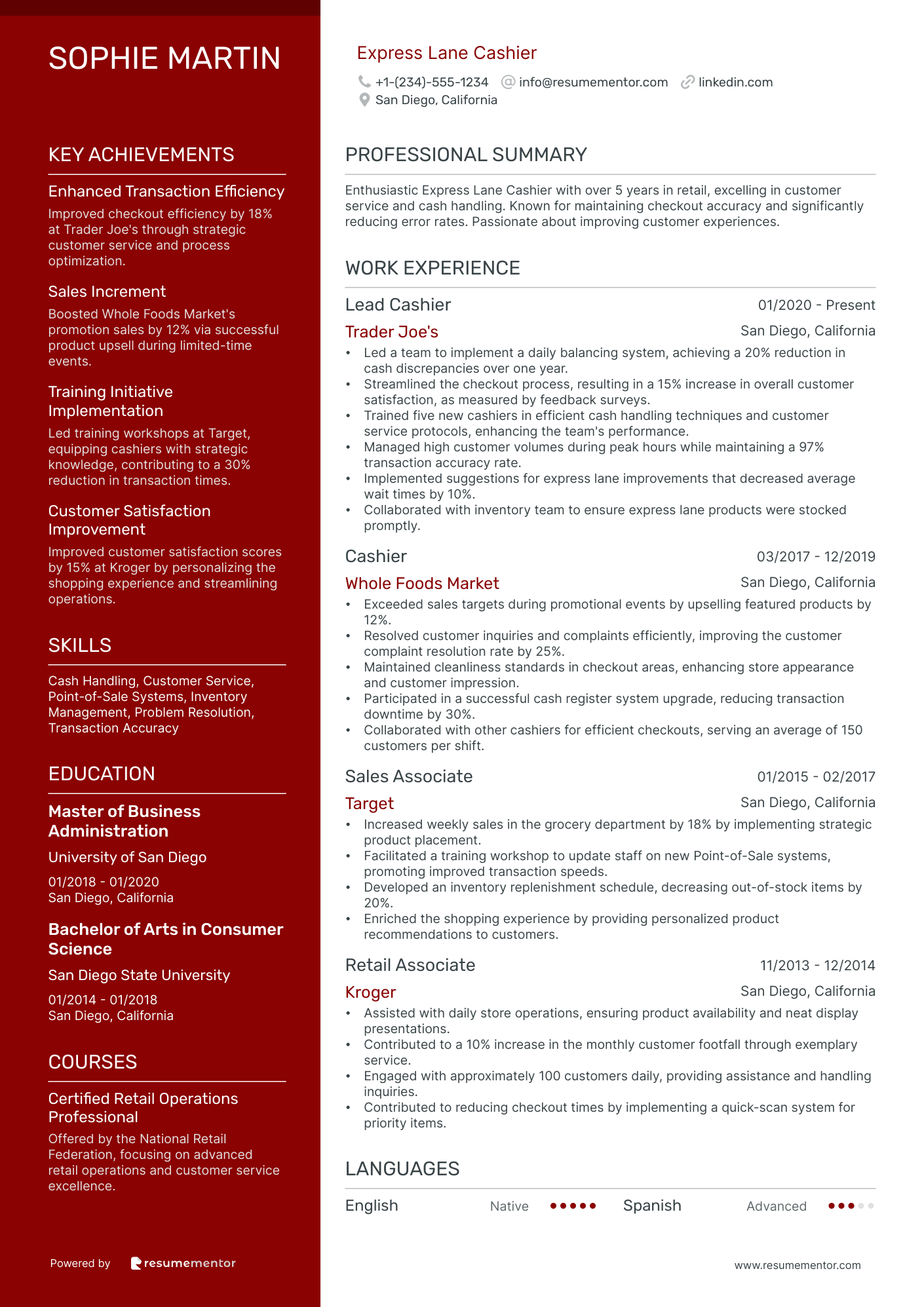 Express Lane Cashier